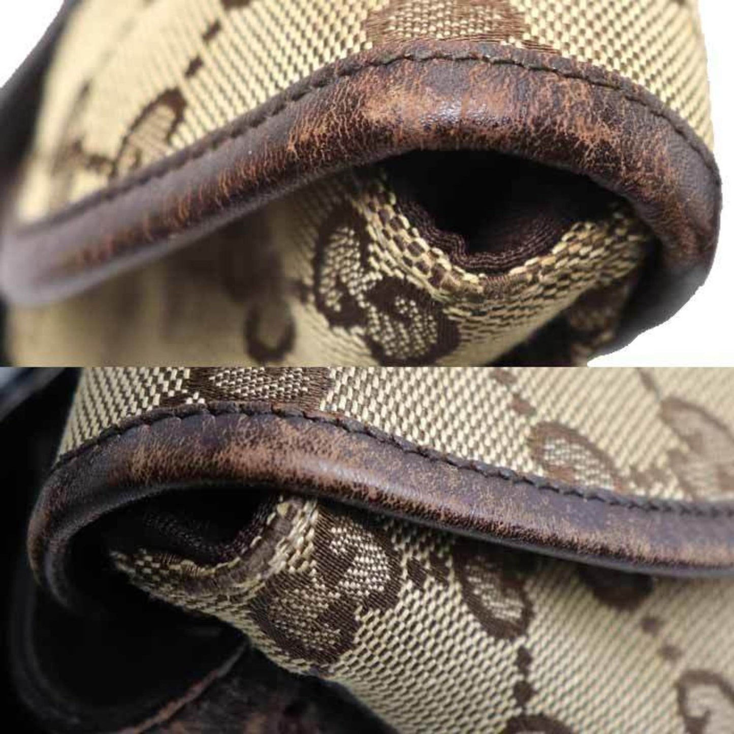 Gucci Beige Brown Gg Canvas Leather Fanny Pack ( )