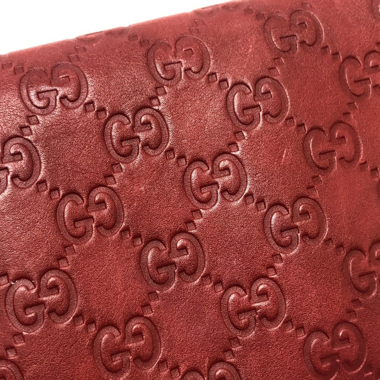 Gucci Red Color Gg Leather Long Wallet (Bi-Fold) ( )