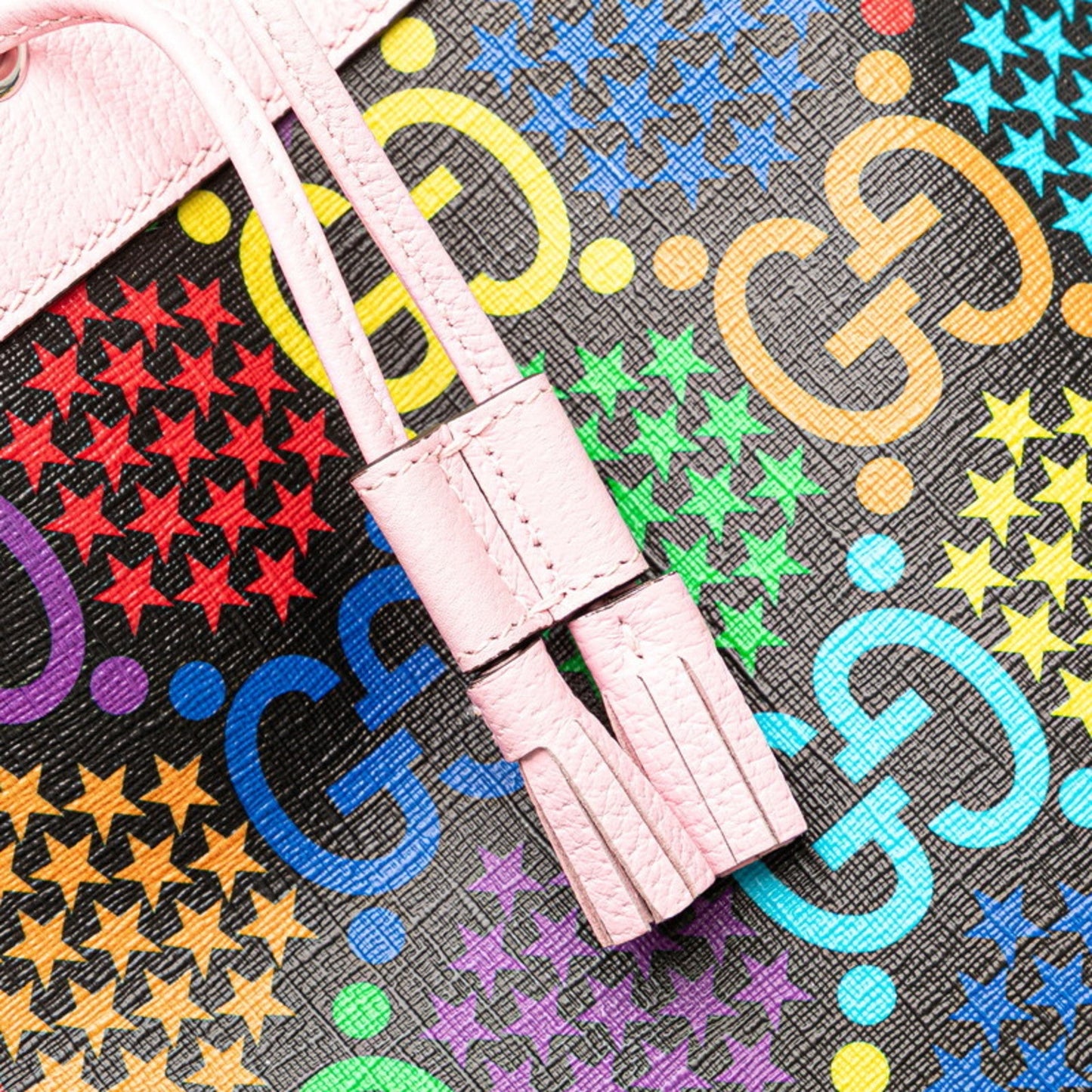 Gucci Black Multi-Color Pink Pvc Leather Shoulder Bag ( )