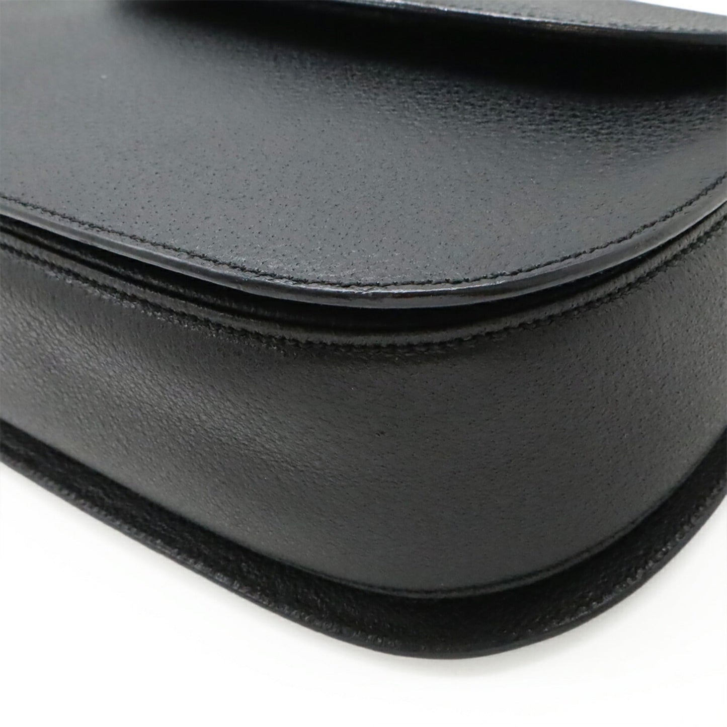 Gucci Black Bamboo Leather Handbag Shoulder Bag ( )