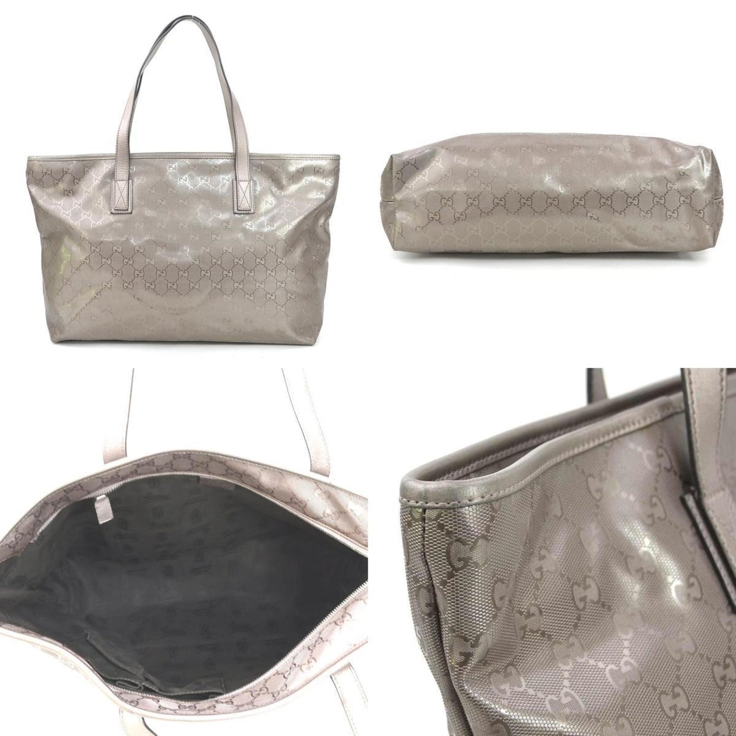 Gucci Gg Imprimé Metallic Brown Gg Imprimé Handbag ( )