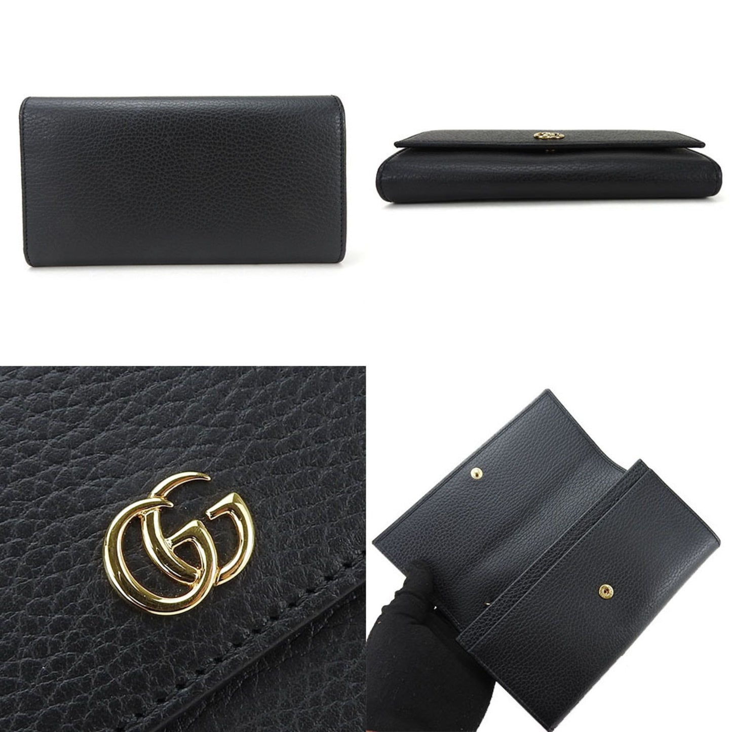 Gucci Black Leather Long Wallet (Bi-Fold) ( )