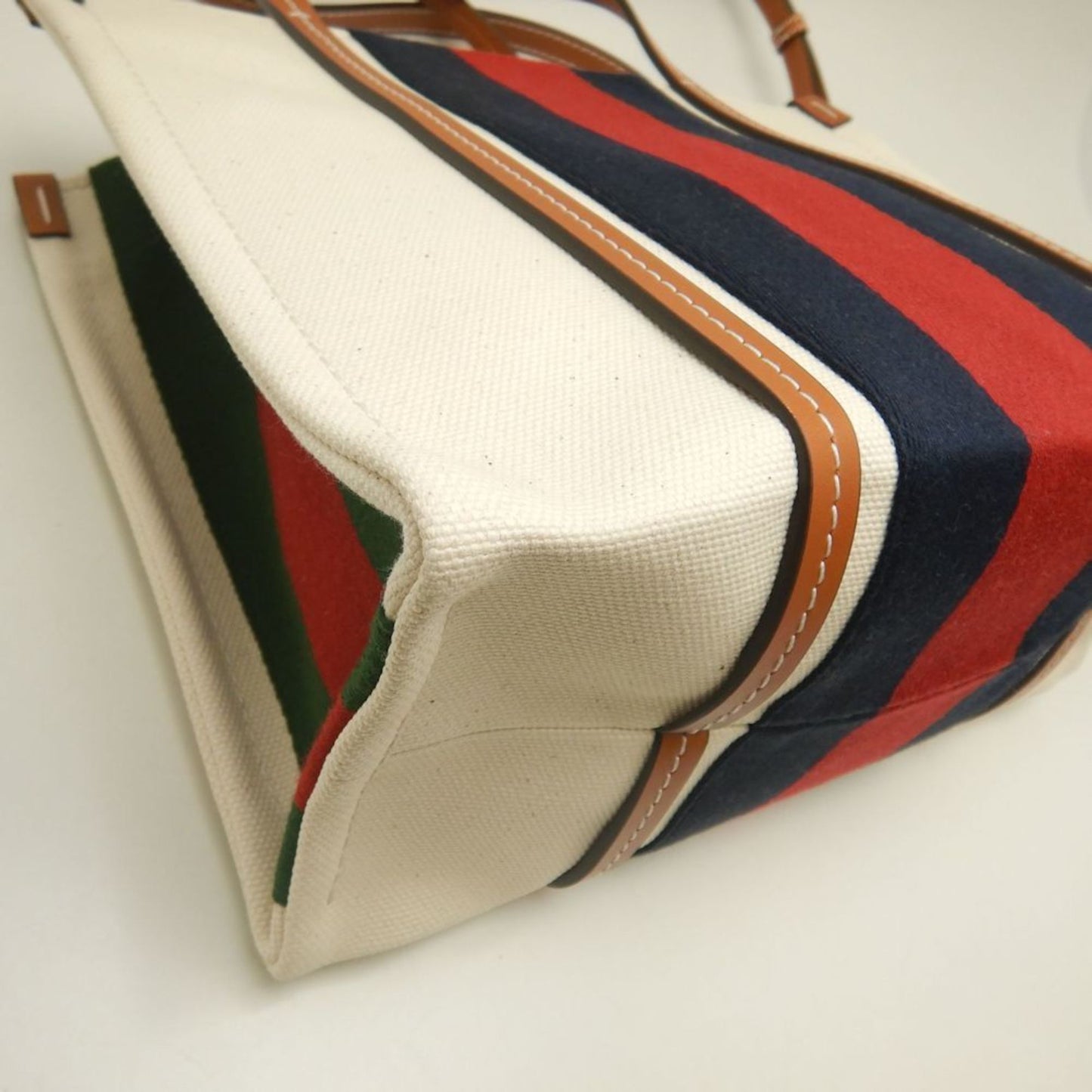 Gucci Brown Ivory Canvas Tote Bag ( )