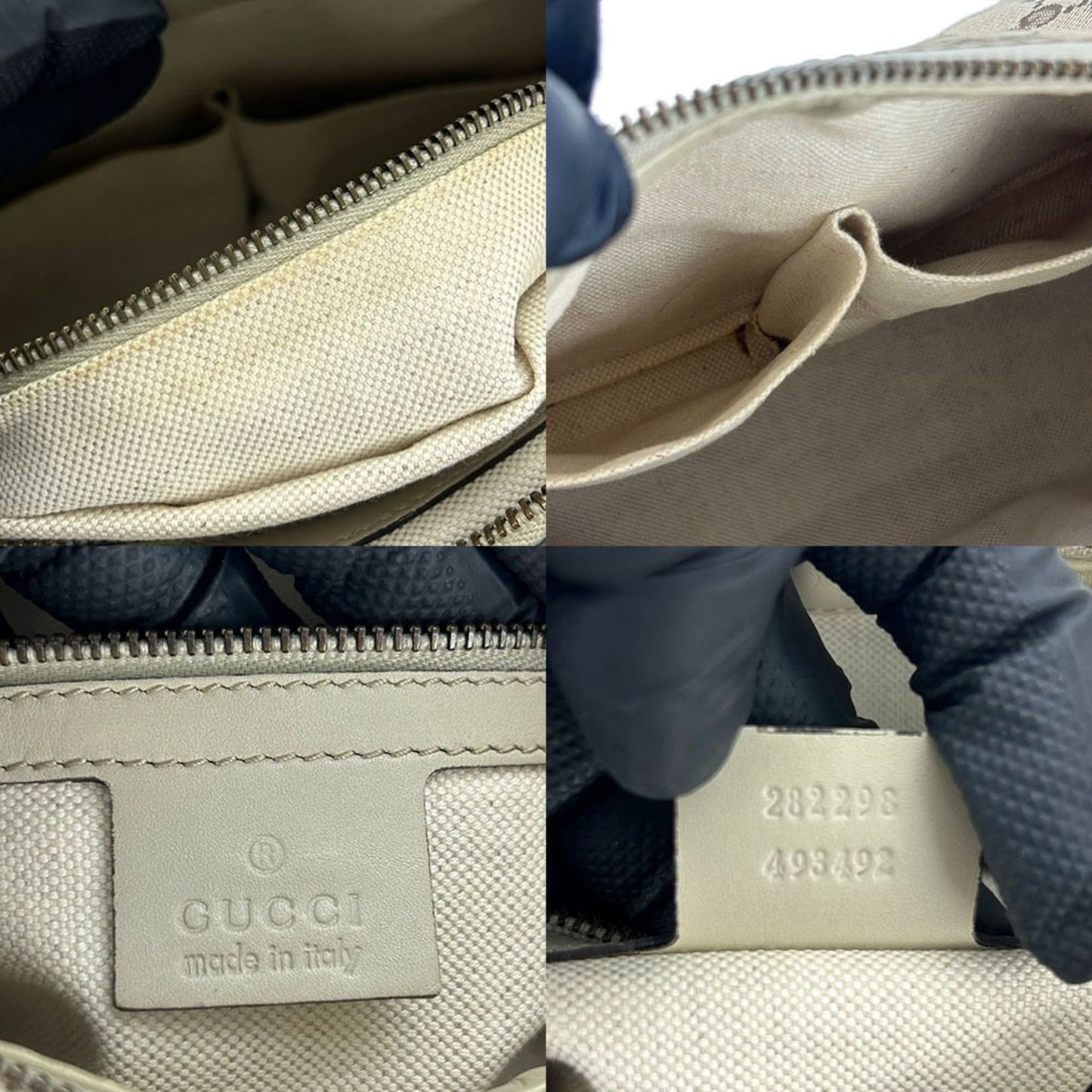 Gucci Gg Canvas Beige Gg Canvas Leather Shoulder Bag ( )