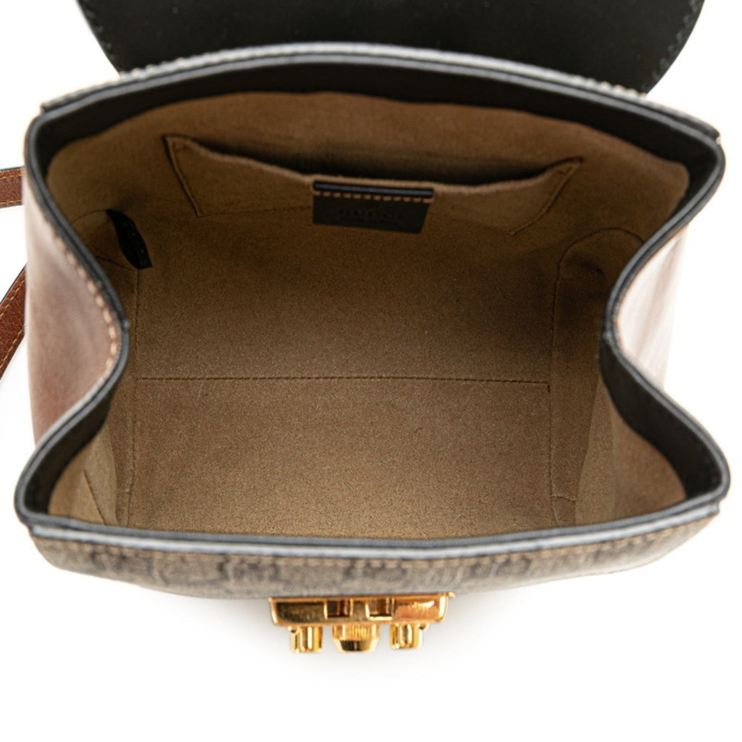 Gucci Beige Black Brown Pvc Leather Backpack ( )