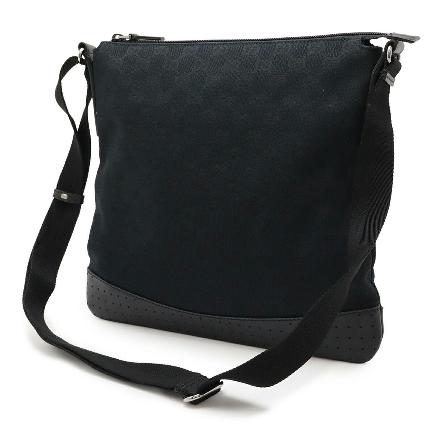 Gucci Black Canvas Leather Shoulder Bag ( )