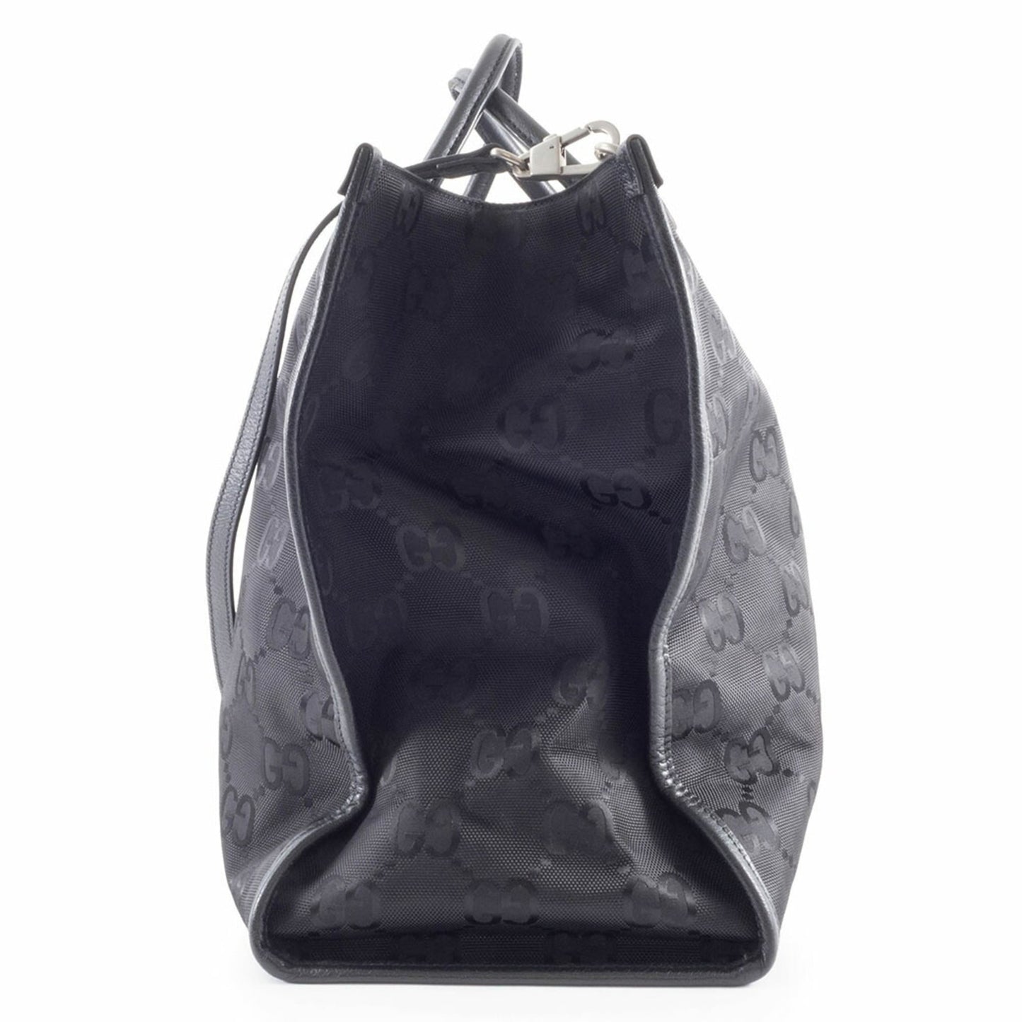 Gucci Black Nylon Leather Tote Bag ( )