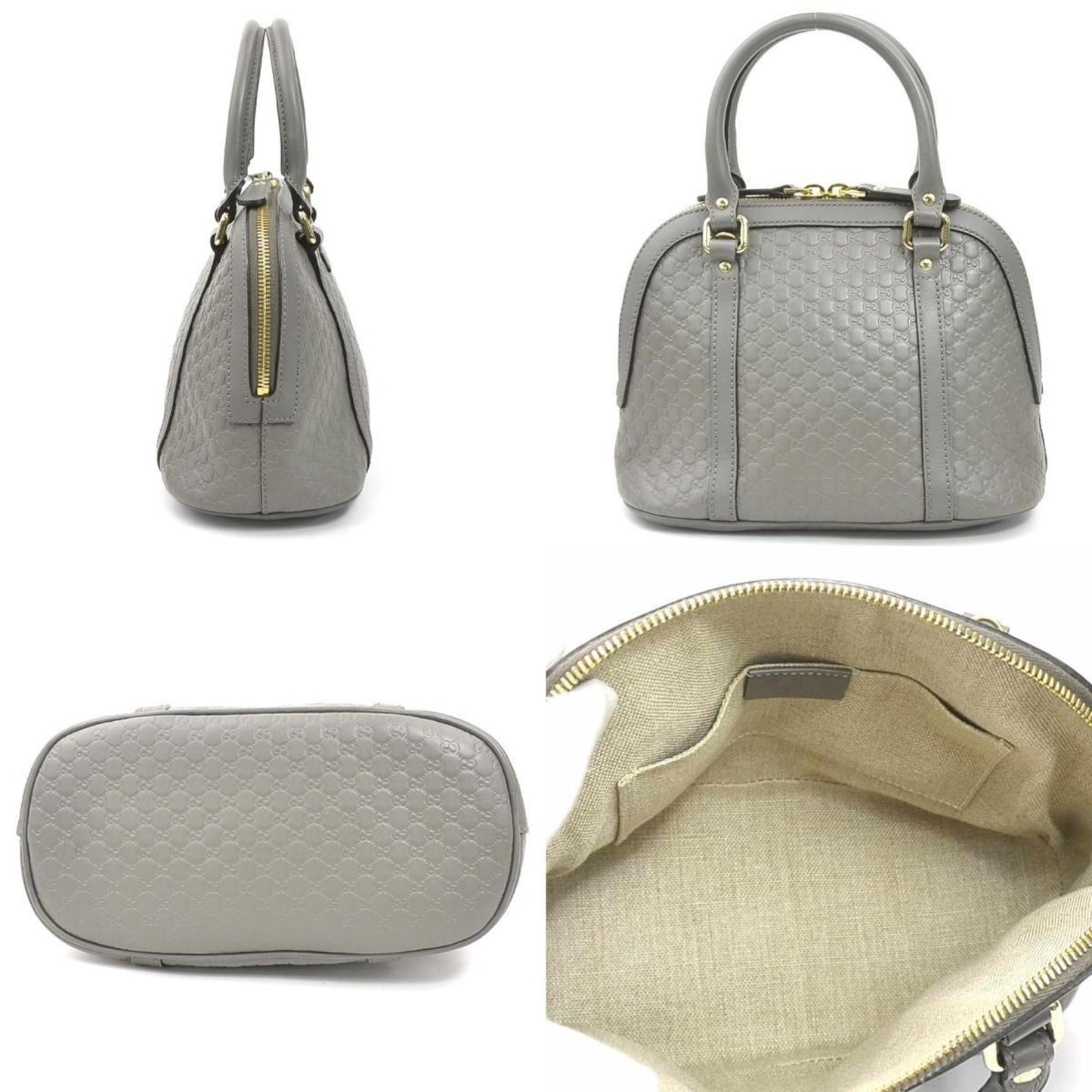 Gucci Gray Leather Handbag Shoulder Bag ( )