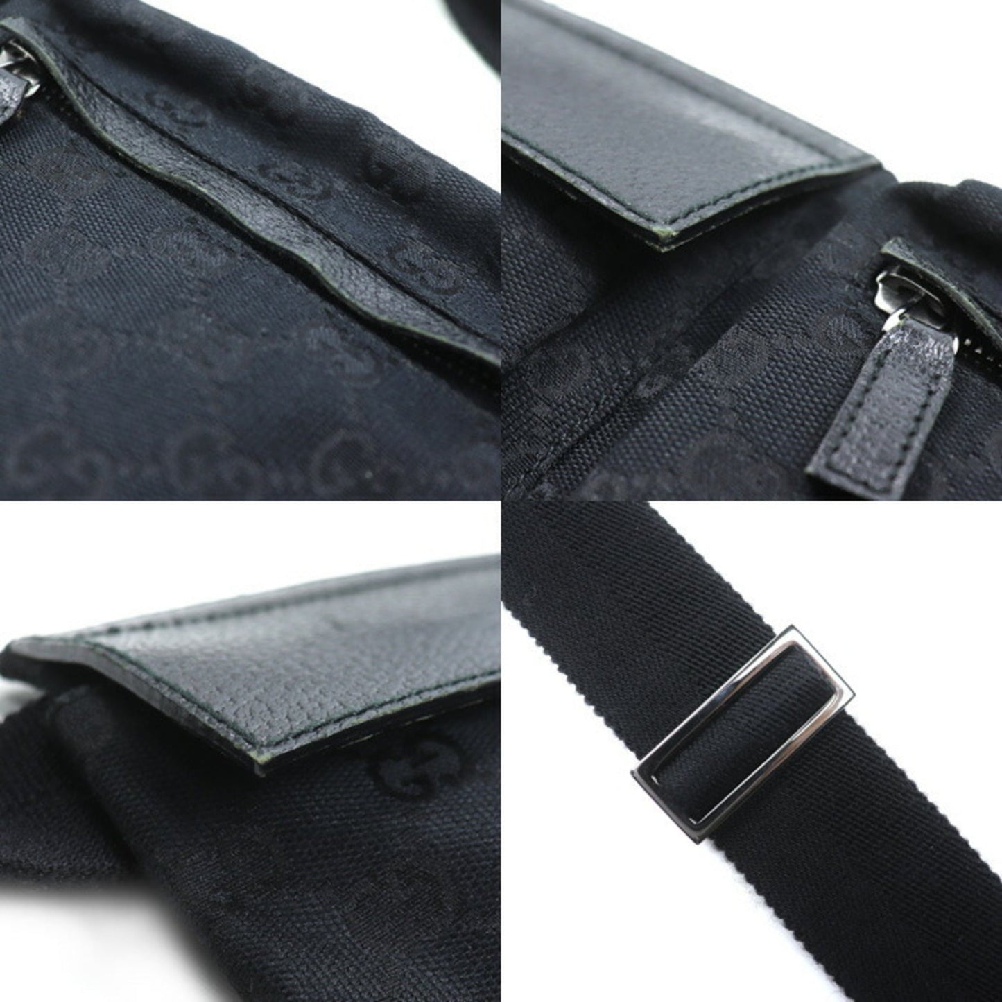 Gucci Black Gg Canvas Fanny Pack ( )
