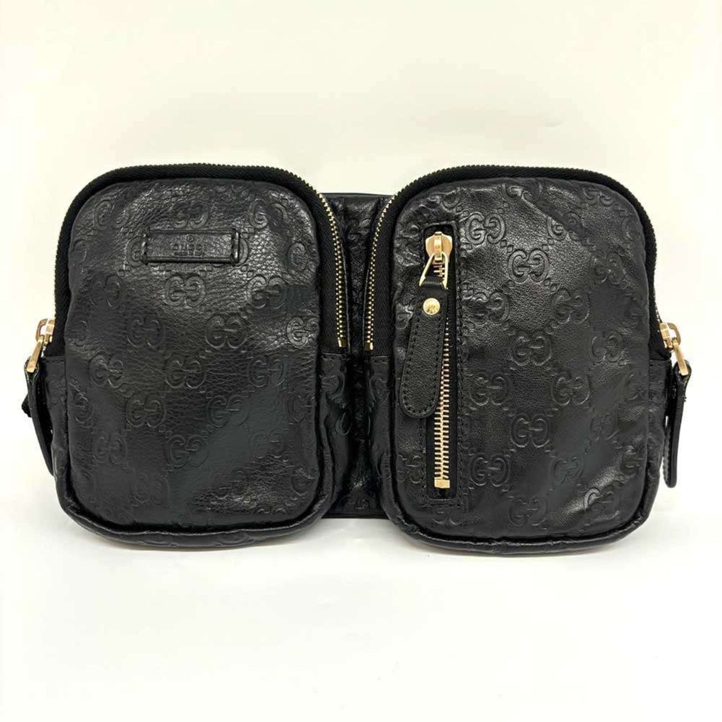 Gucci Black Leather Pouch Sling Bag