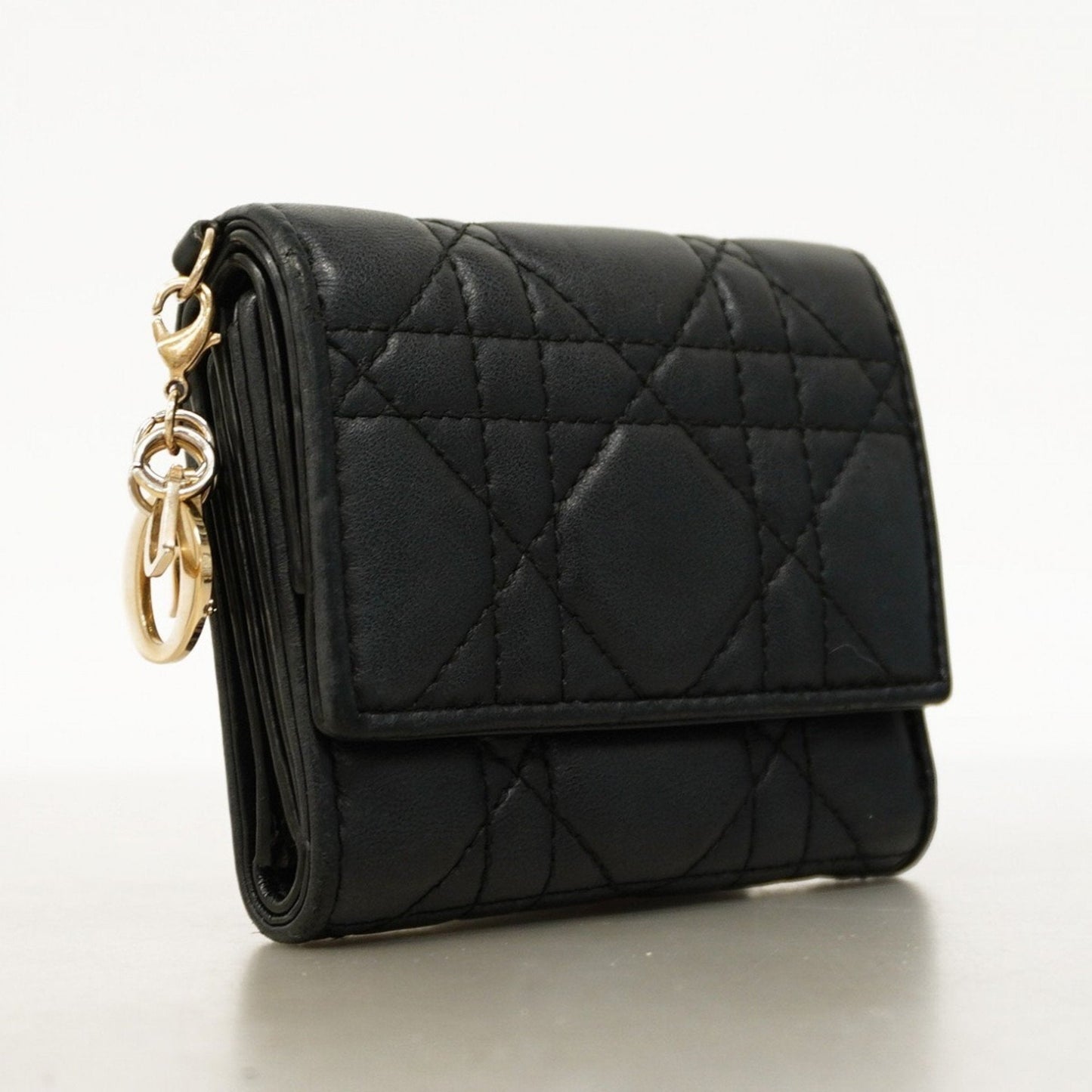 Christian Dior Black Leather Wallet (Tri-Fold) ()
