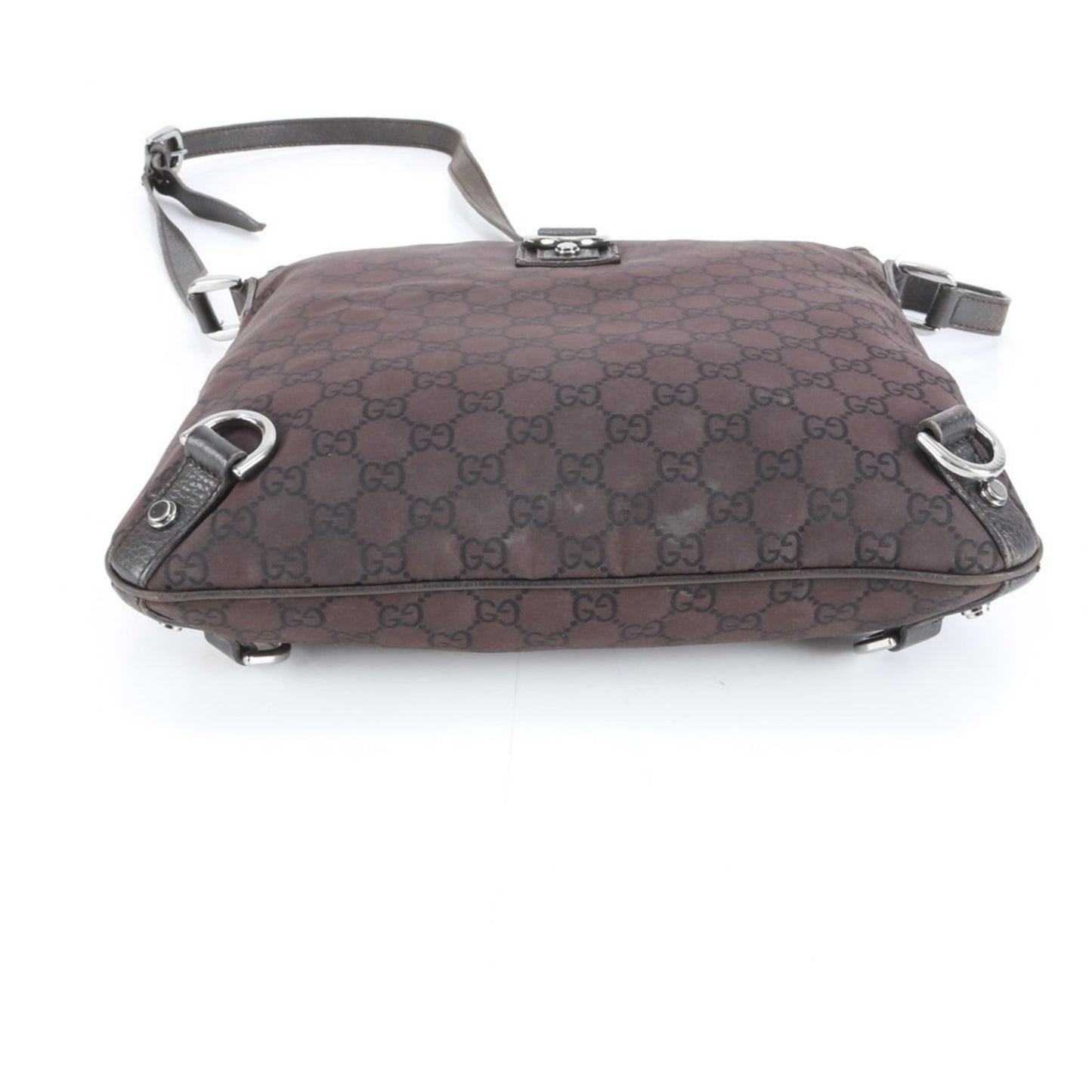 Gucci Brown Leather Canvas Shoulder Bag ( )
