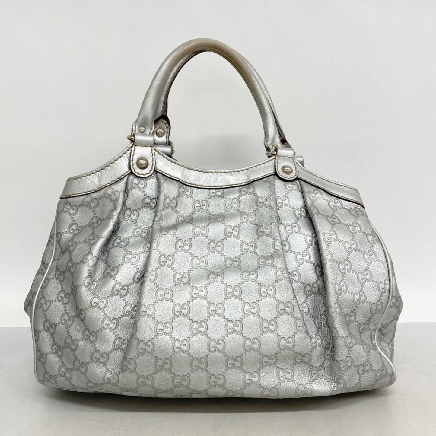 Gucci Silver Leather Handbag ( )