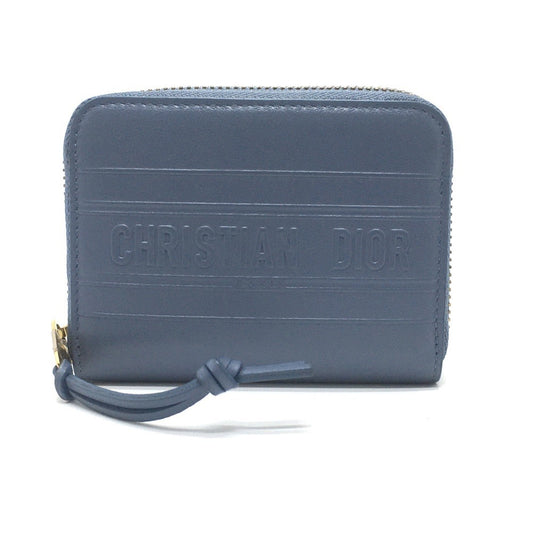 Christian Dior Blue Leather Coin Purse/Coin Case ()