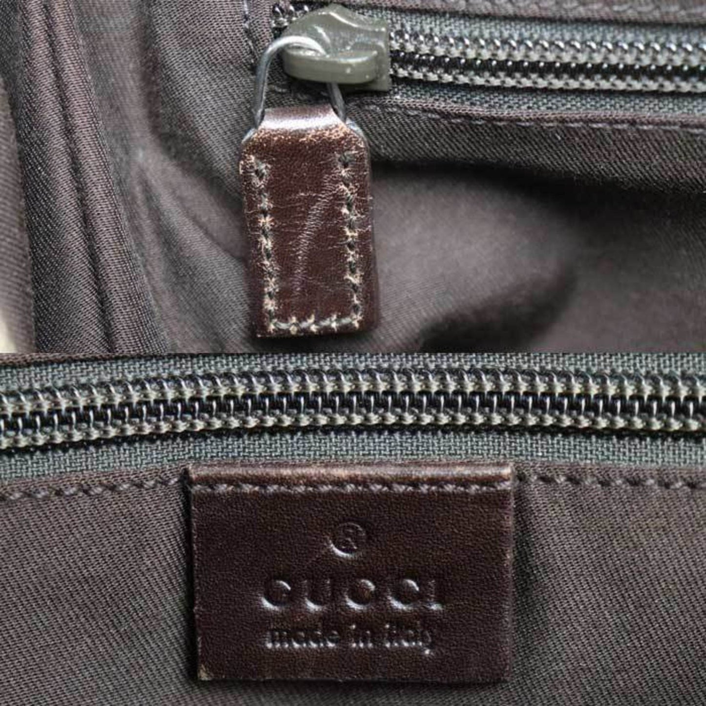 Gucci Beige Brown Gg Canvas Leather Fanny Pack ( )