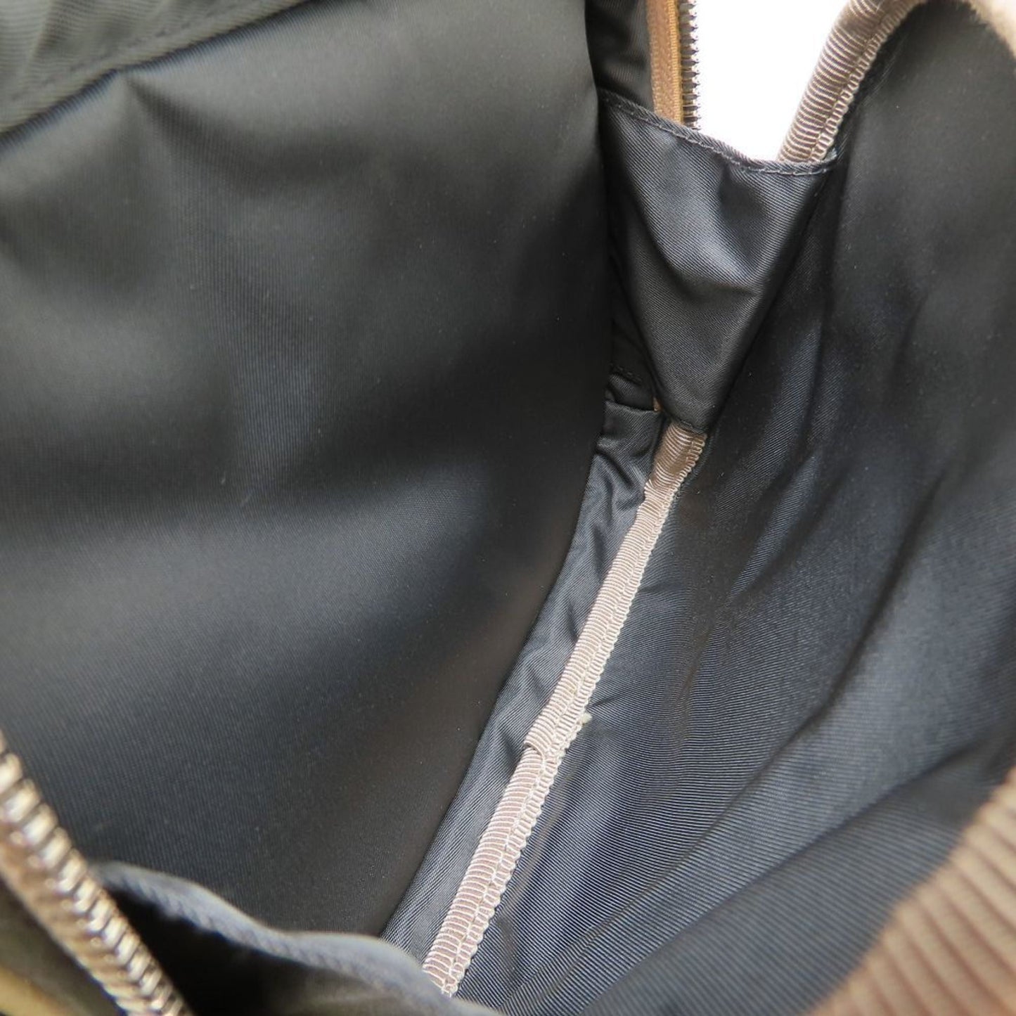 Gucci Beige Gray Nylon Leather Shoulder Bag ( )
