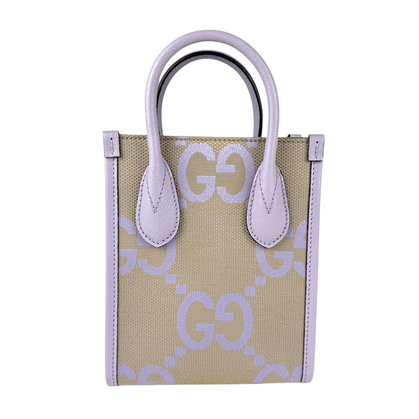 Gucci Beige Purple Gg Canvas Handbag Shoulder Bag ( )