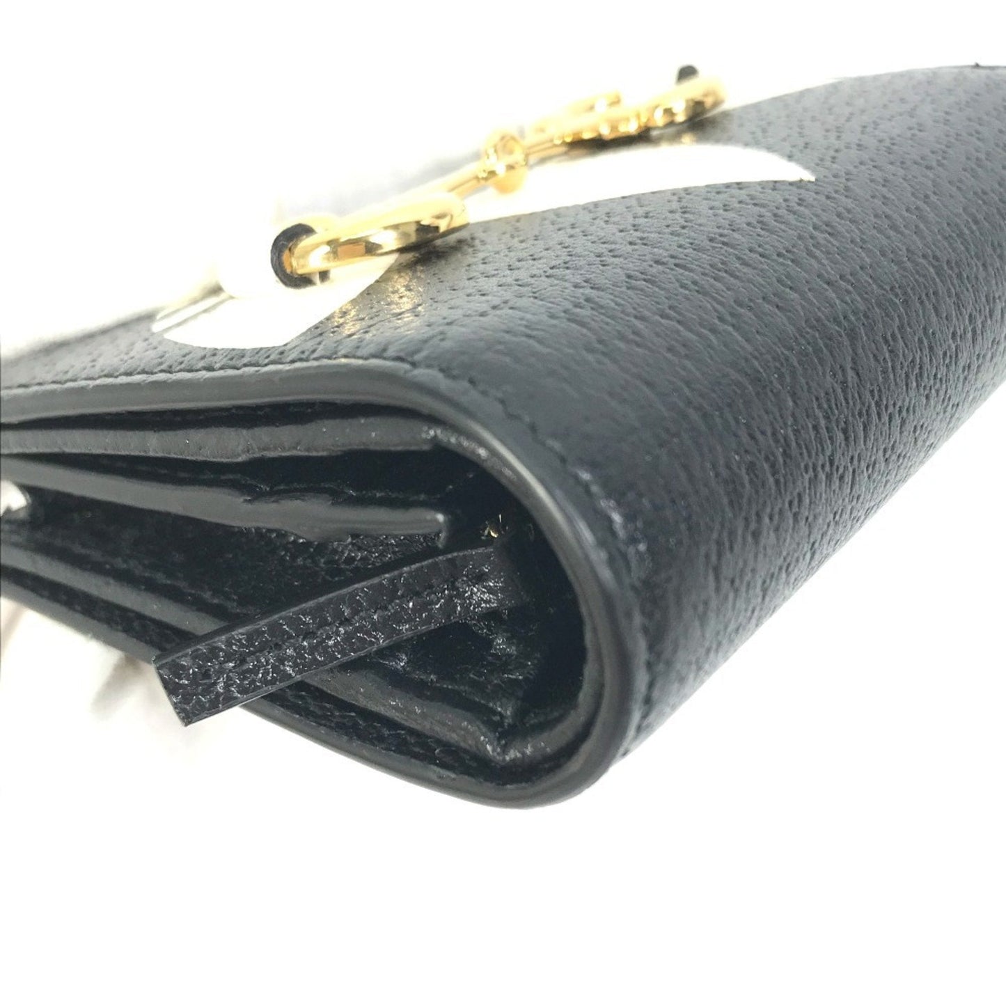 Gucci Black White Leather Chain/Shoulder Wallet ( )