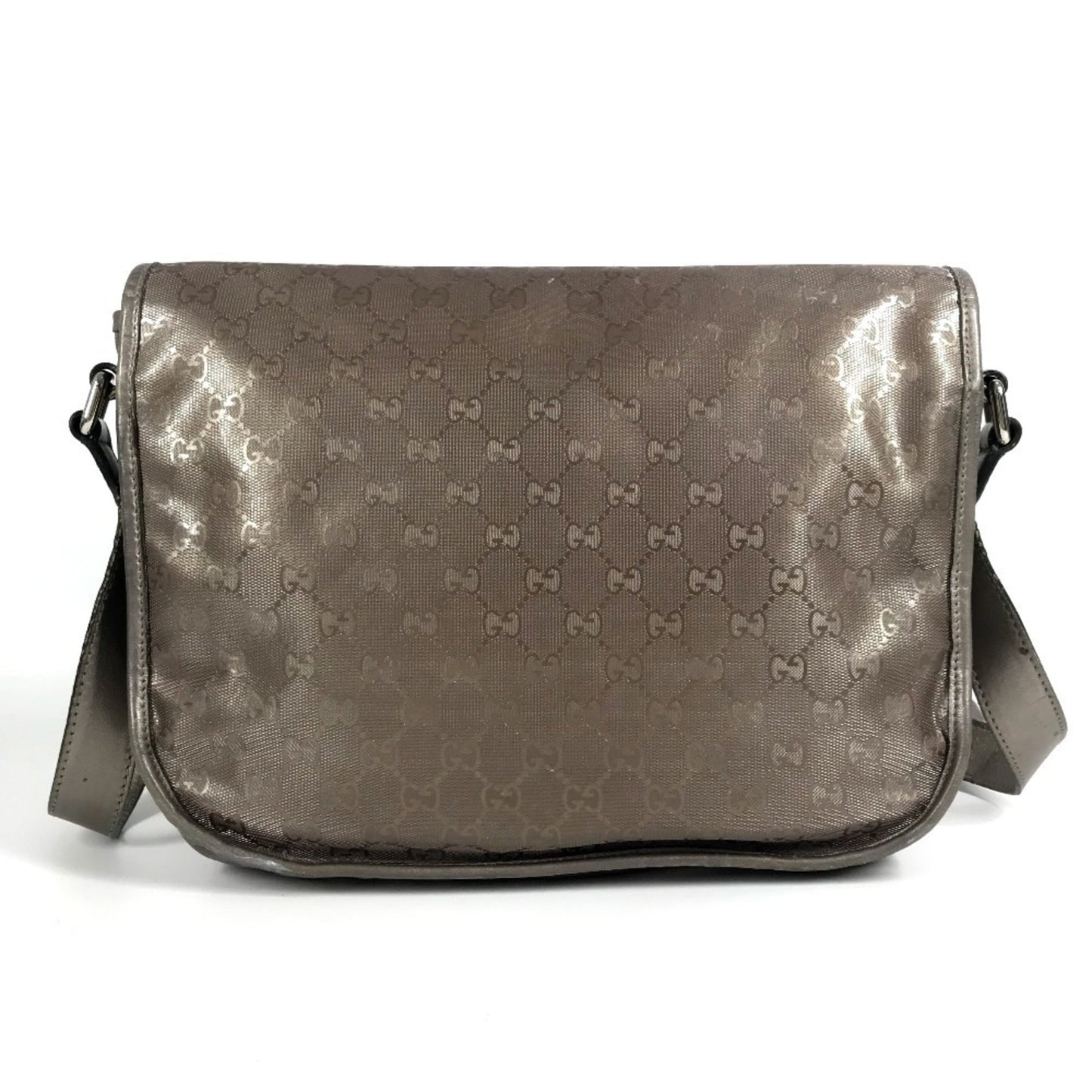 Gucci Metallic Gg Imprimé Leather Messenger Bag Shoulder Bag ( )