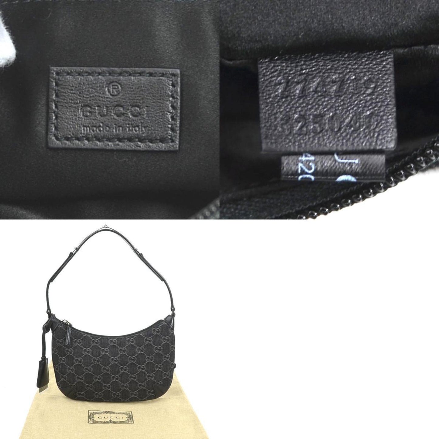 Gucci Black Denim Leather Shoulder Bag ( )