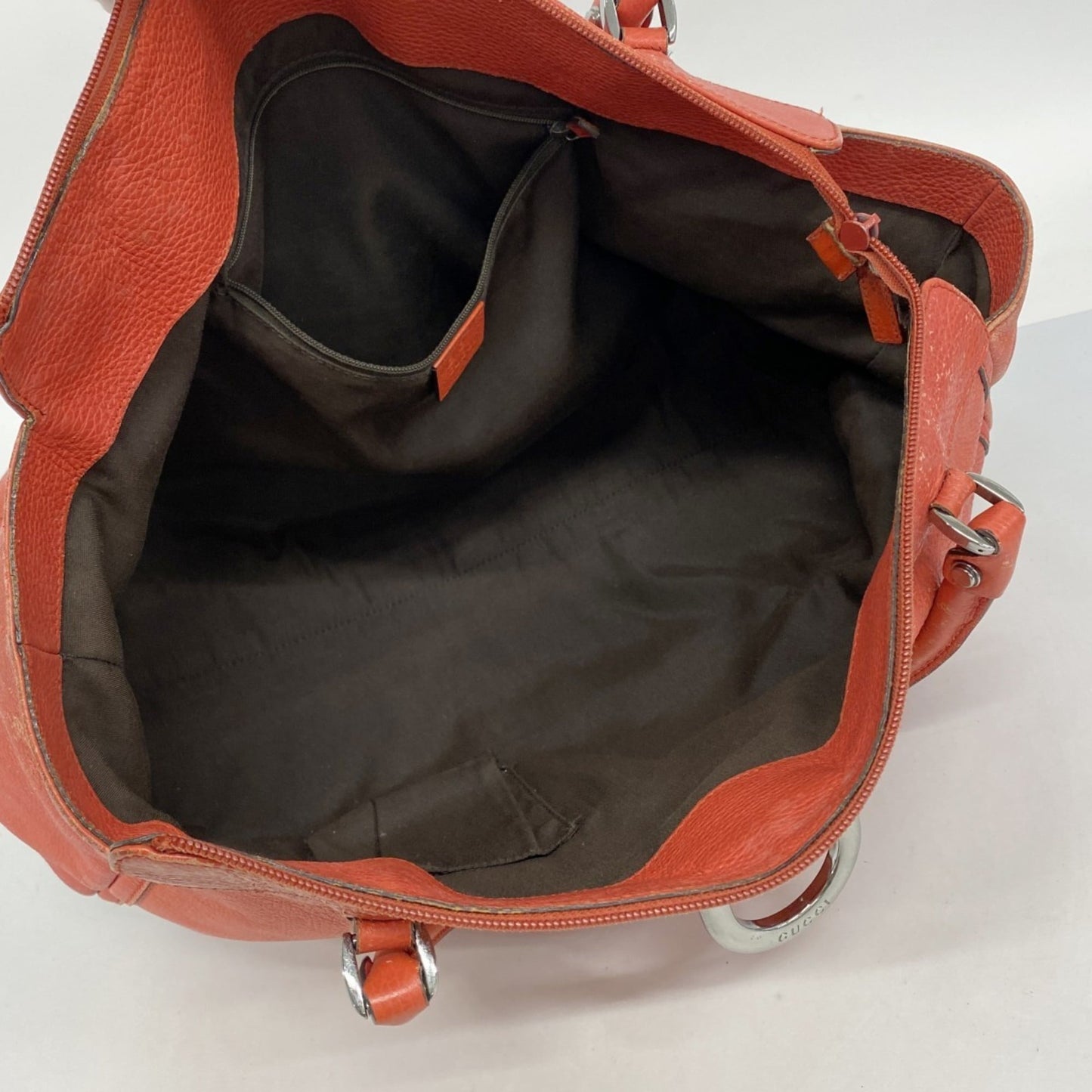 Gucci Red Color Leather Tote Bag ( )
