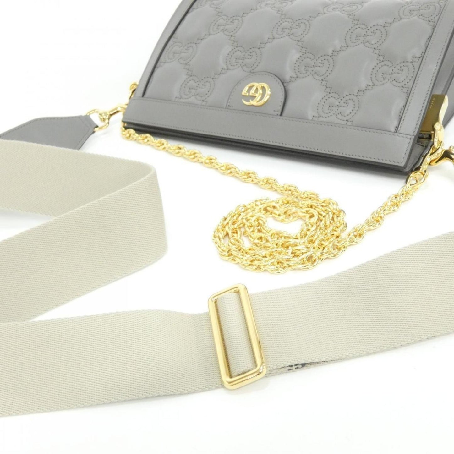 Gucci Gray Leather Shoulder Bag ( )