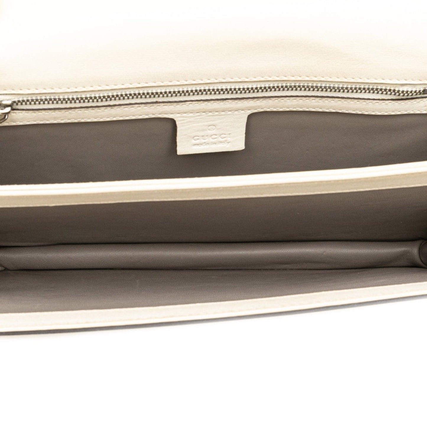 Gucci Gray White Leather Shoulder Bag ( )