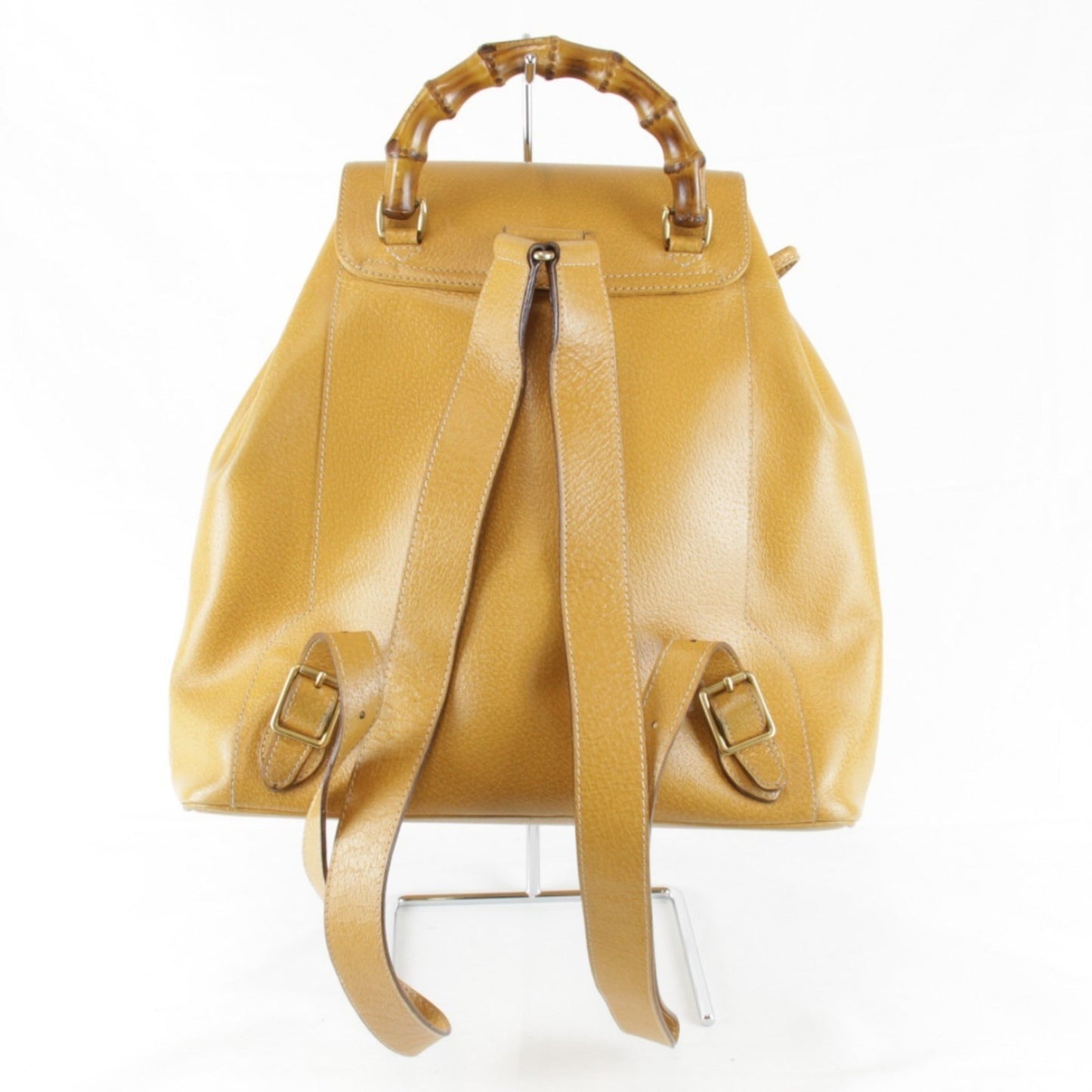 Gucci Black Leather Bamboo Backpack ( )
