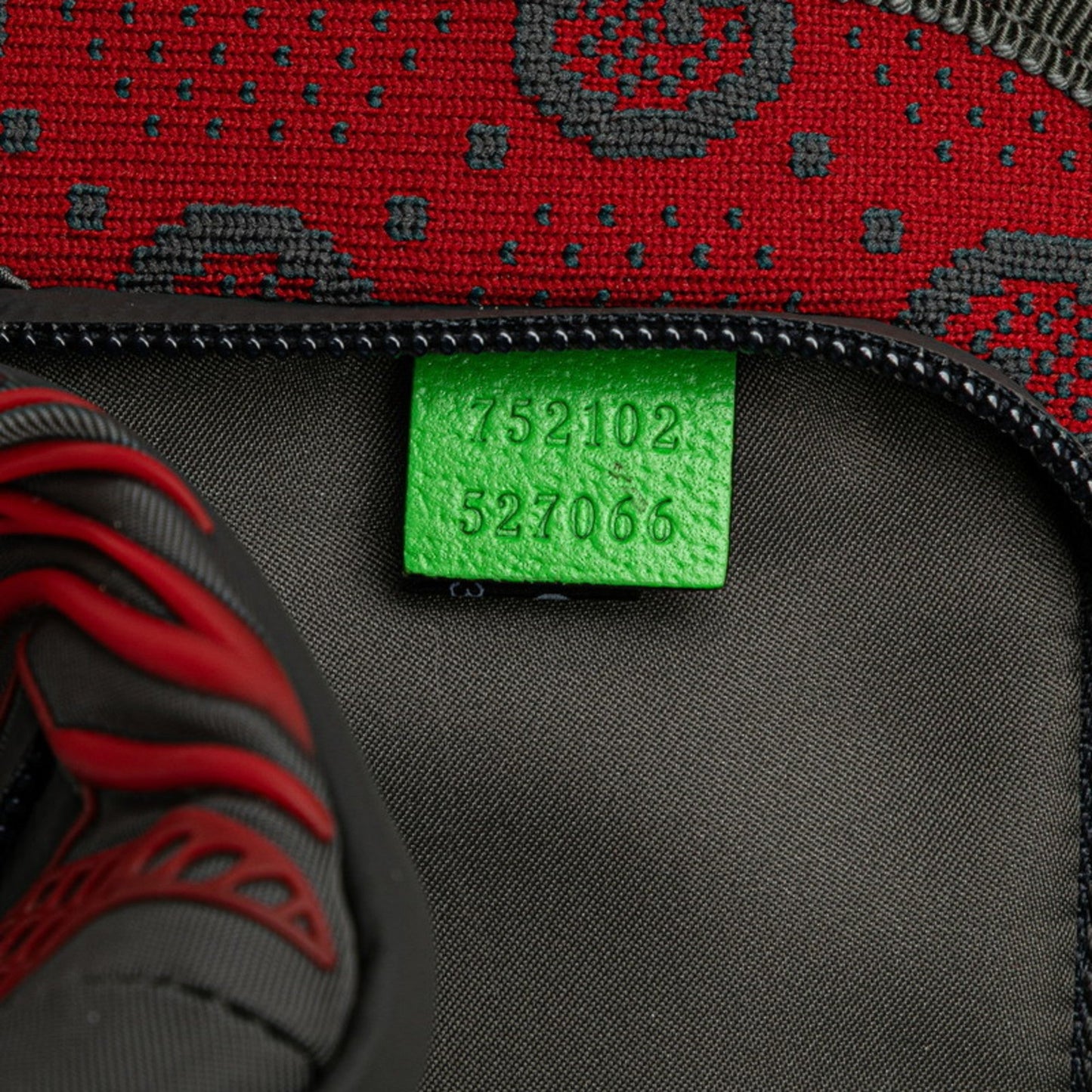 Gucci Gray Red Color Nylon Rubber Fanny Pack Sling Bag ( )
