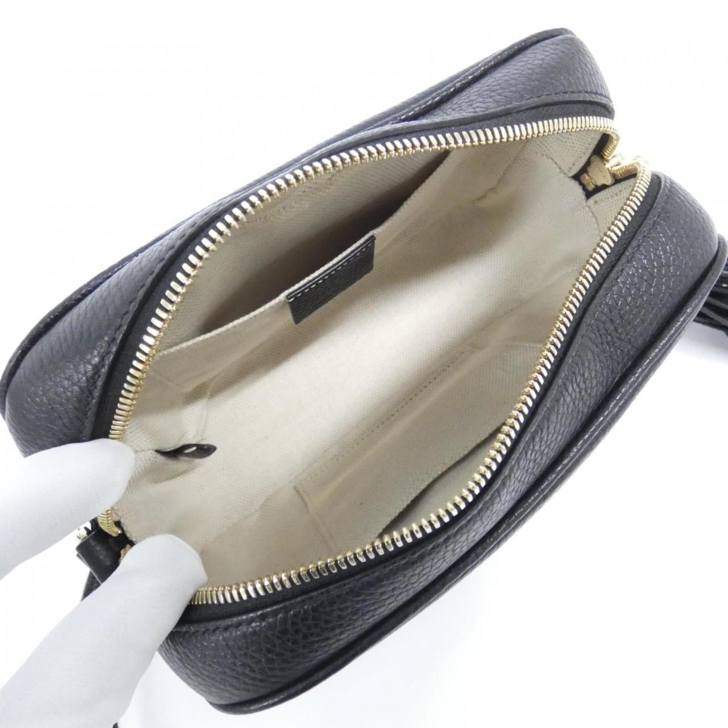 Gucci Black Leather Shoulder Bag ( )