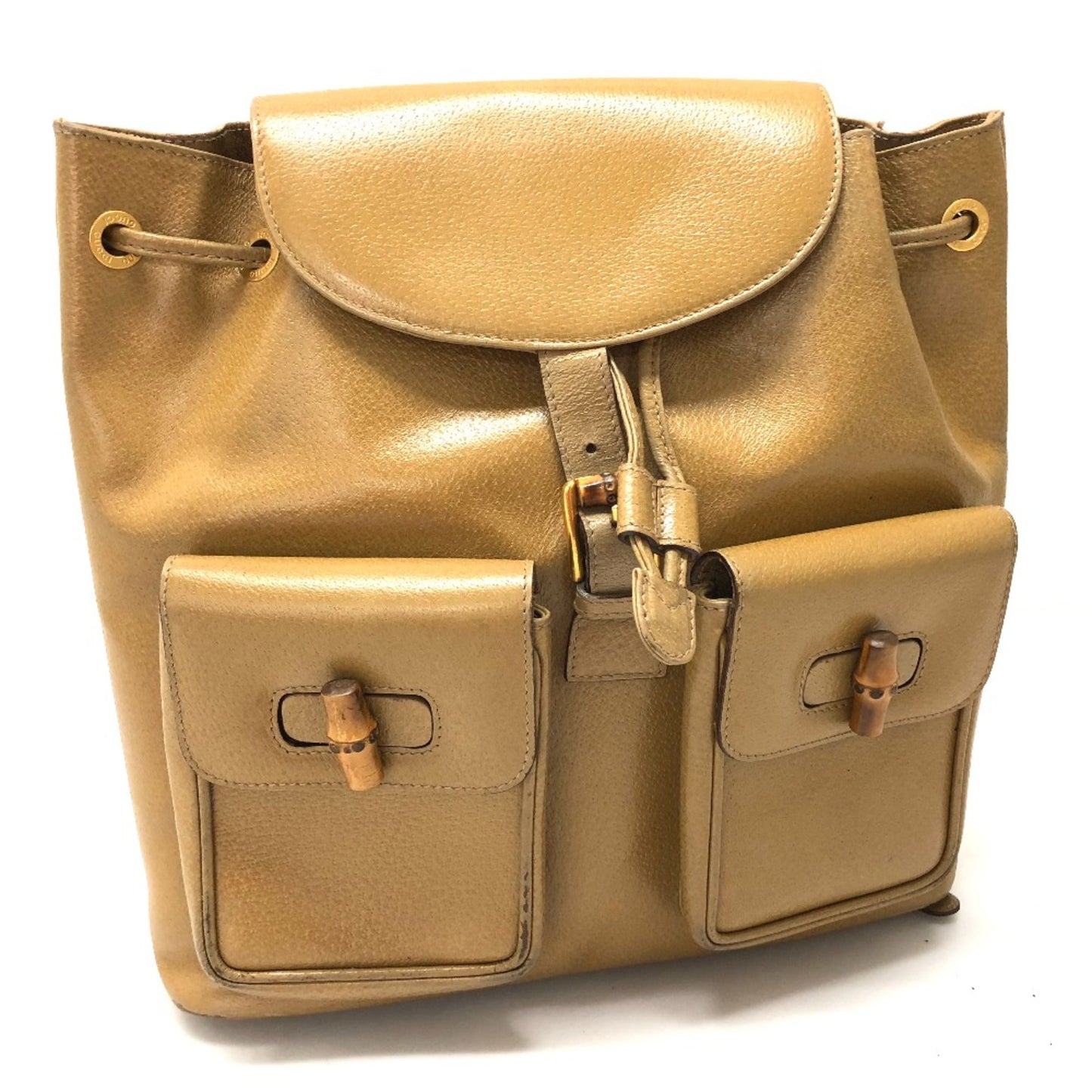 Gucci Beige Leather Backpack ( )
