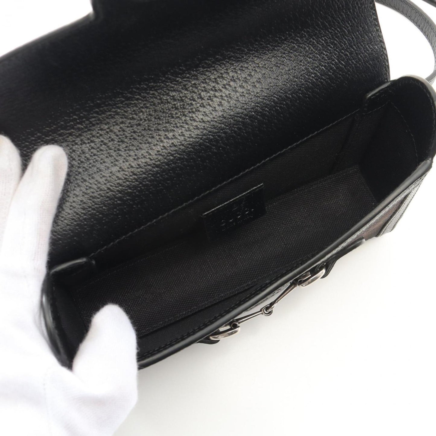 Gucci Black Canvas Leather Shoulder Bag ( )