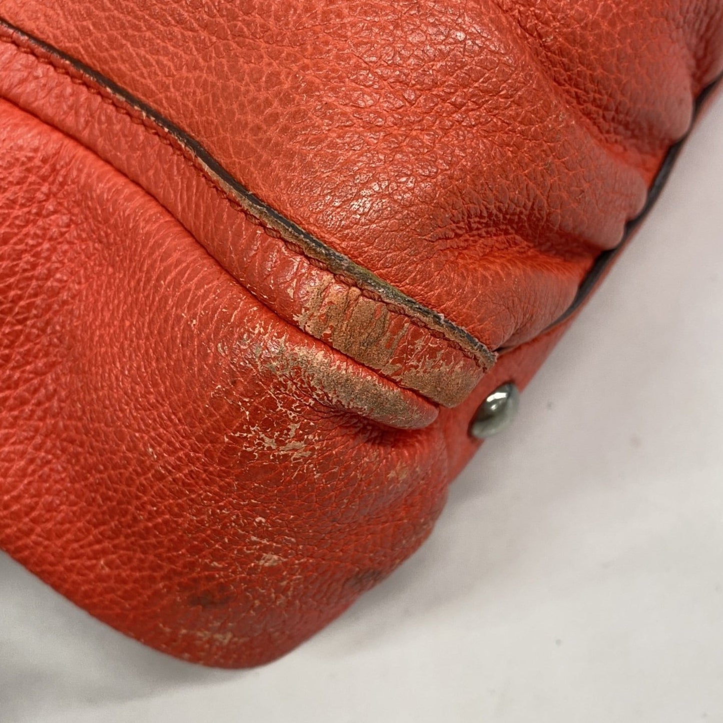 Gucci Red Color Leather Tote Bag ( )