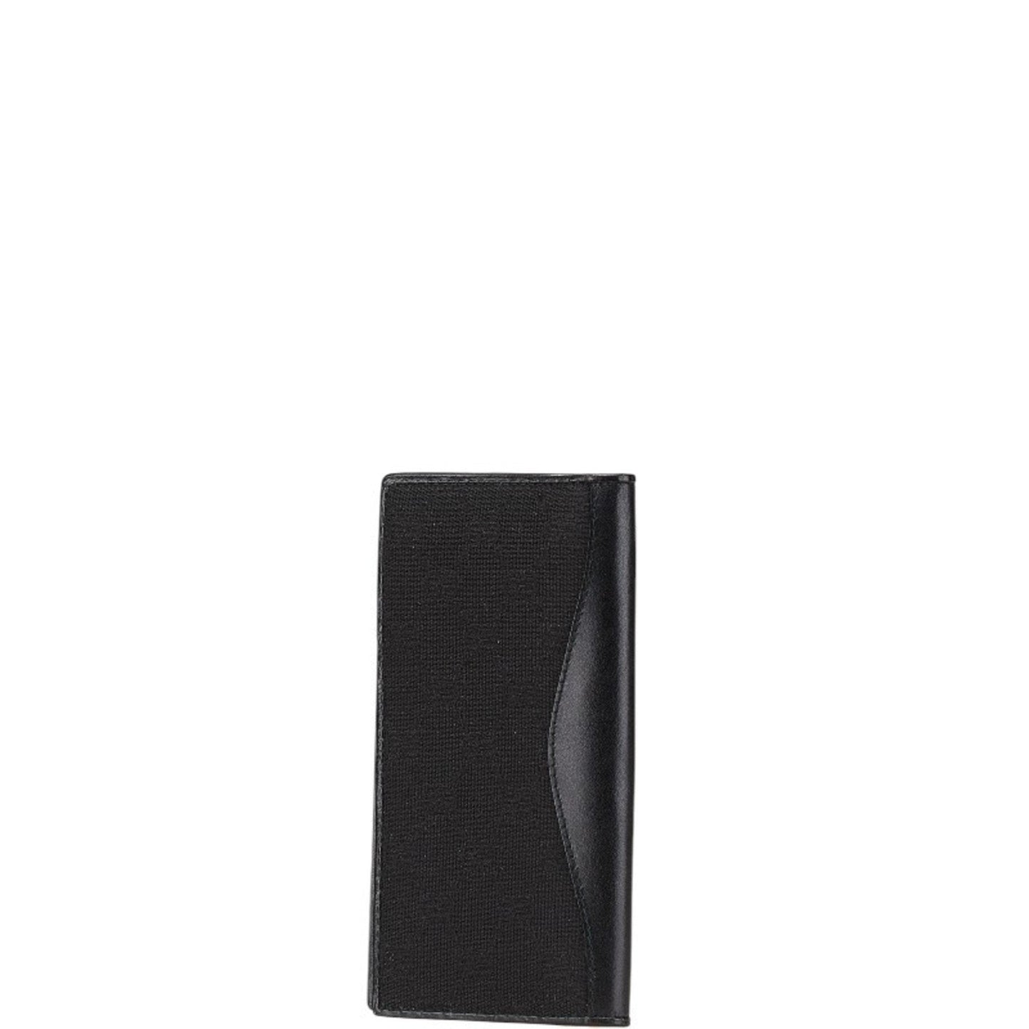 Gucci Black Leather Canvas Long Bill Wallet (Bi-Fold) ( )