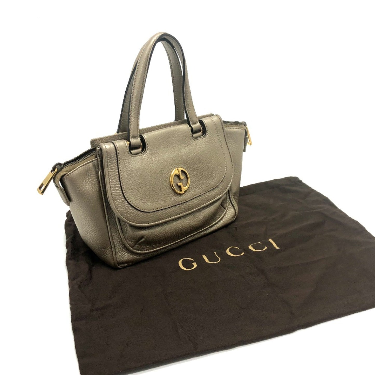 Gucci Gold Leather Handbag ( )