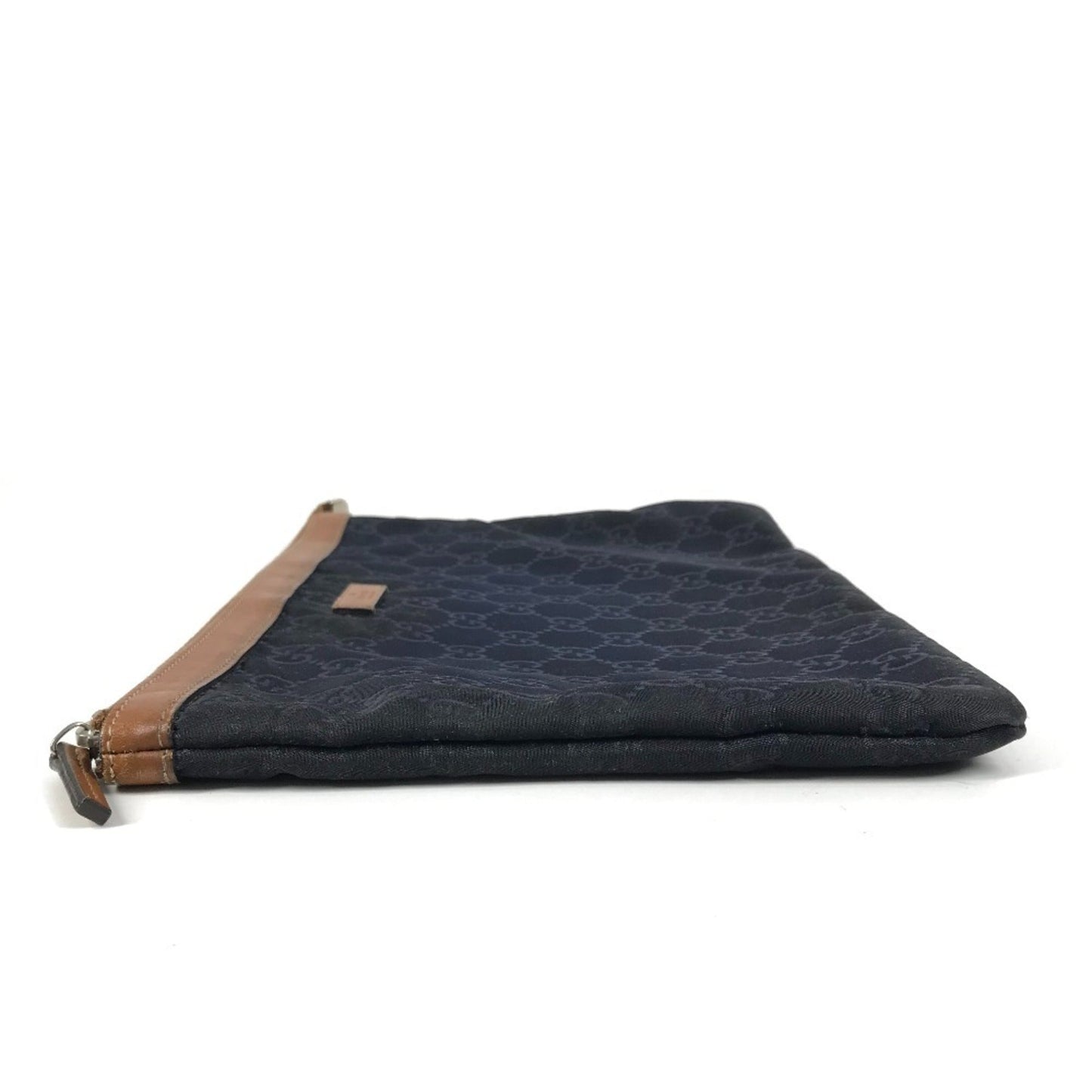 Gucci Navy Leather Nylon Clutch Bag ( )