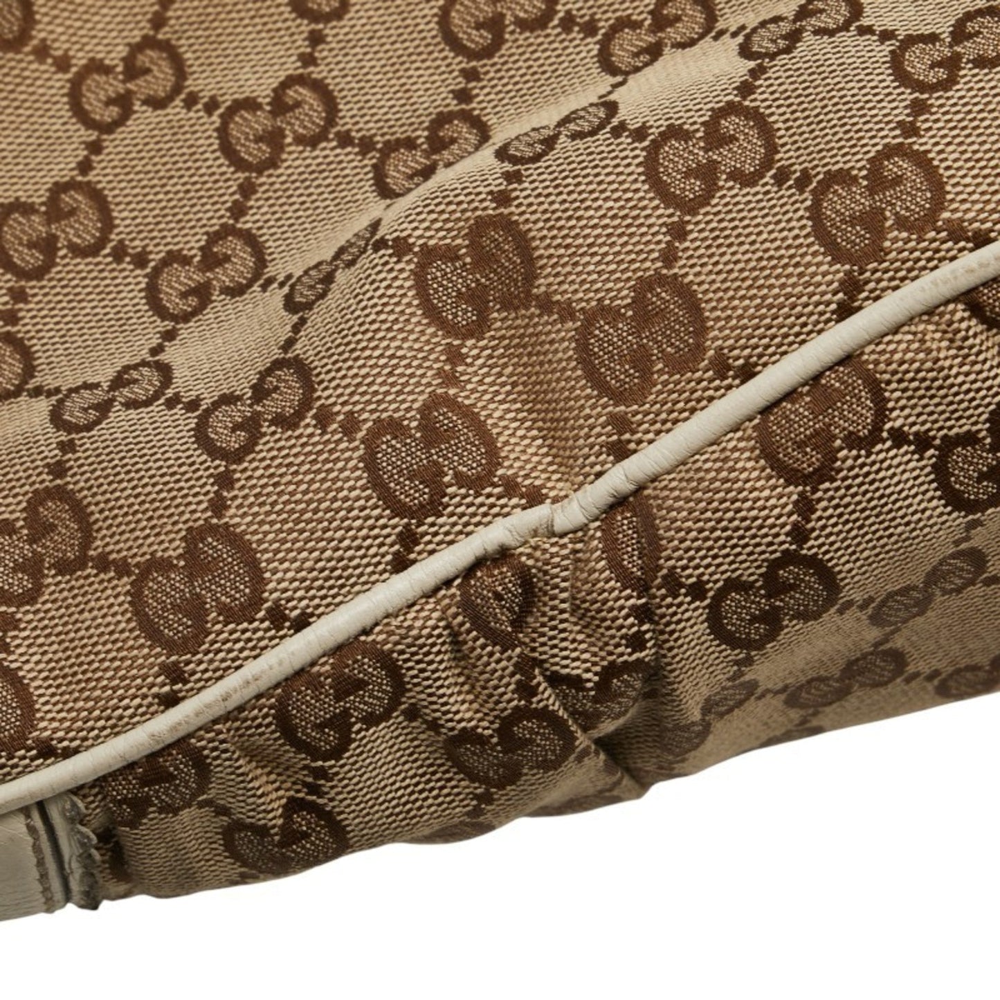 Gucci Gg Canvas Beige White Gg Canvas Leather Shoulder Bag Tote Bag ( )
