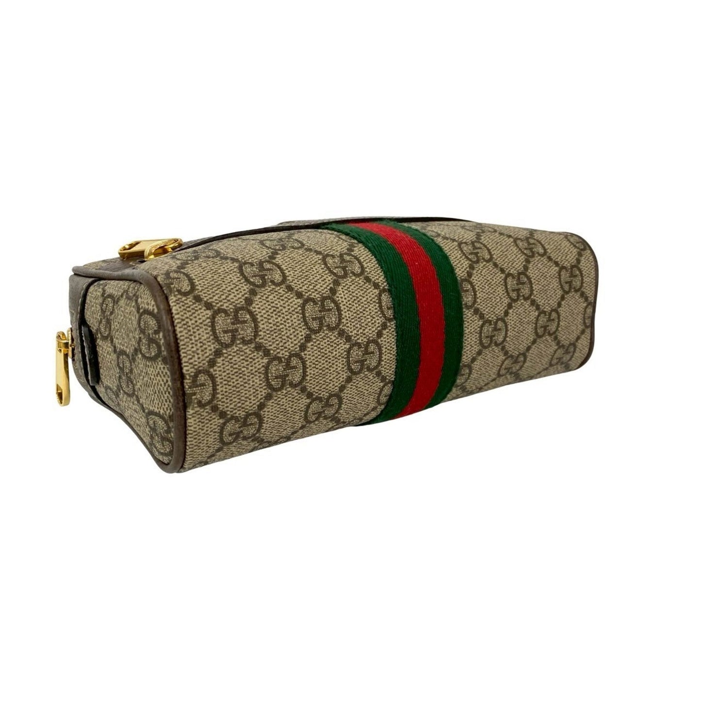 Gucci Brown Green Red Color Leather Pvc Shoulder Bag Sling Bag ( )