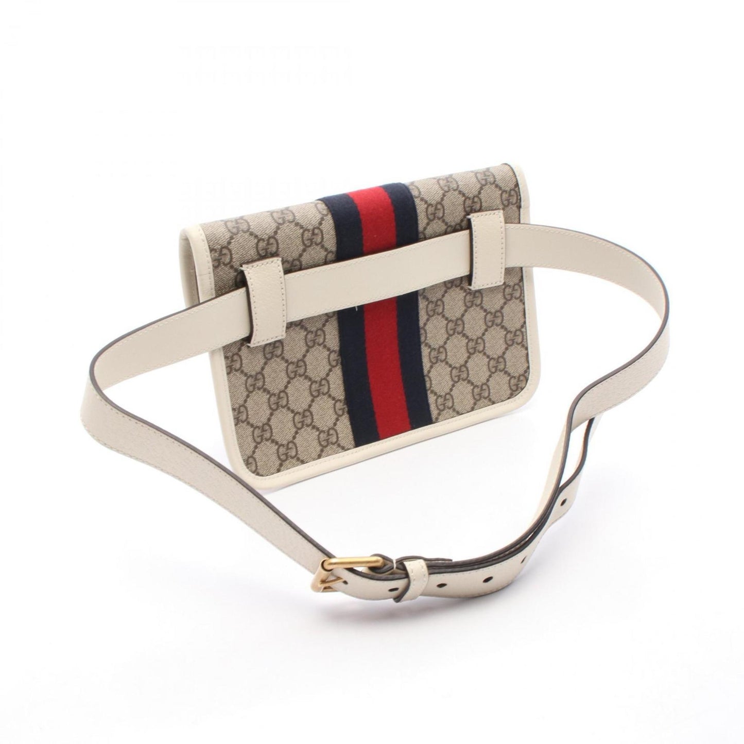 Gucci Beige Ivory Multi-Color Pvc Leather Fanny Pack Sling Bag ( )