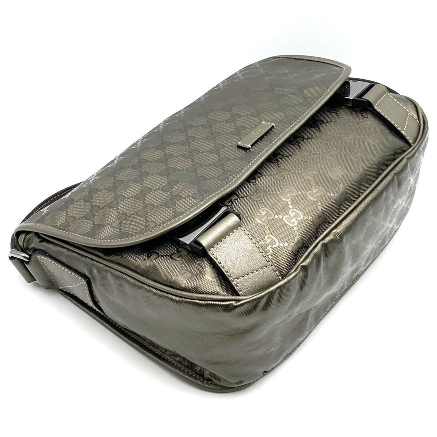 Gucci Gg Imprimé Brown Metallic Gg Imprimé Shoulder Bag ( )