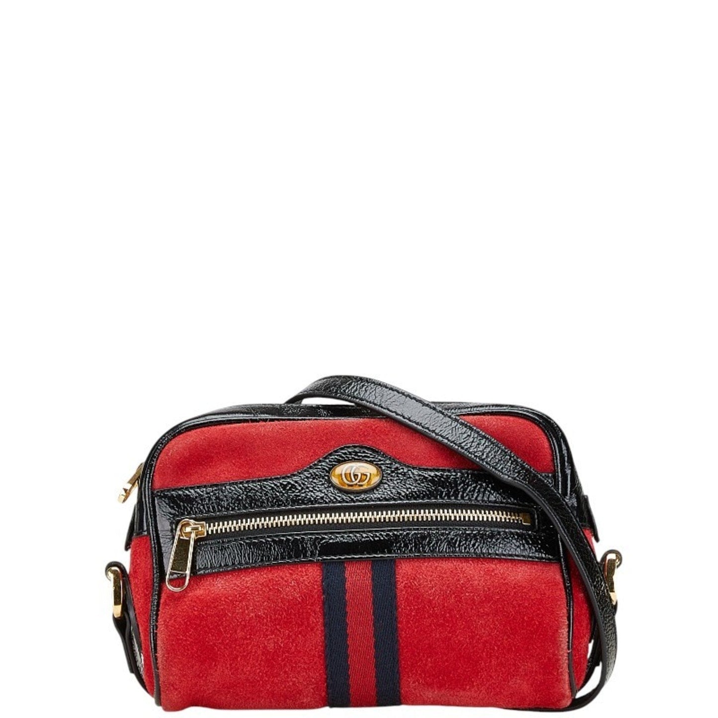 Gucci Multi-Color Red Color Suede Leather Shoulder Bag ( )