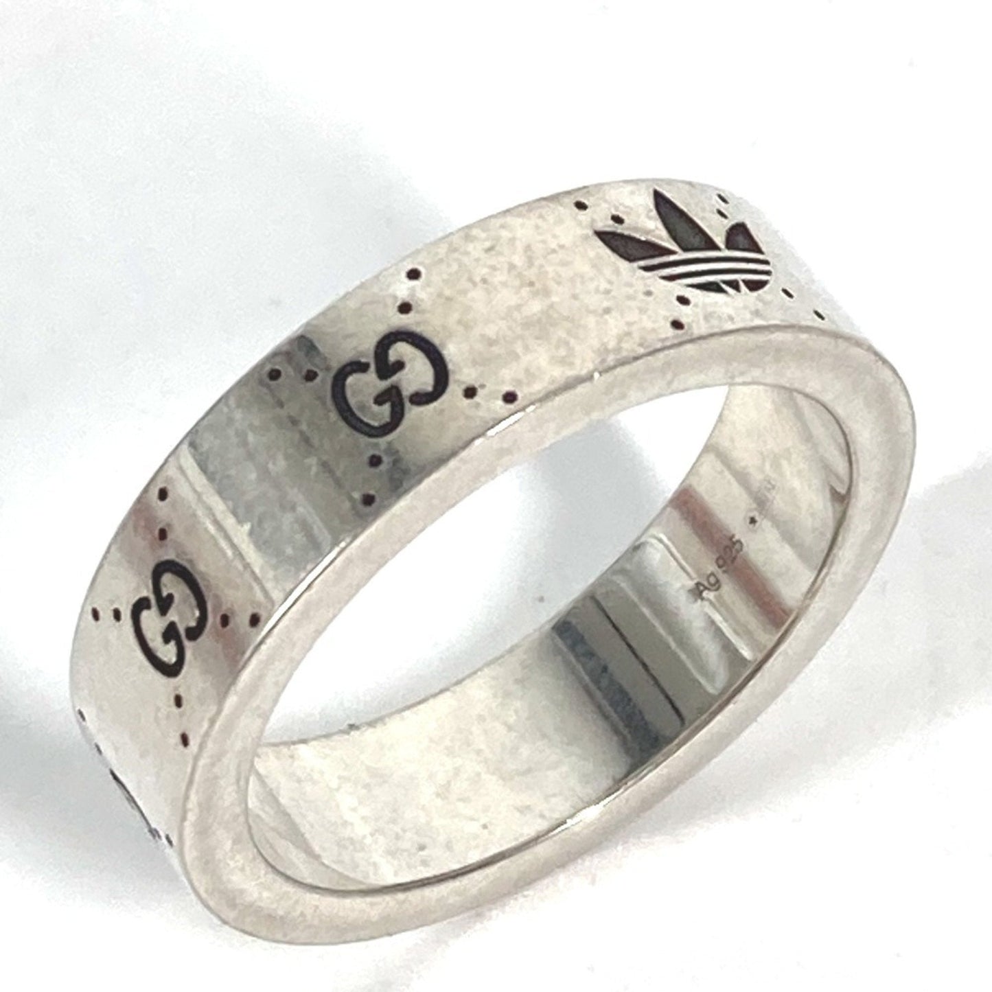 Gucci Silver Black Silver 925 Band Ring ( )