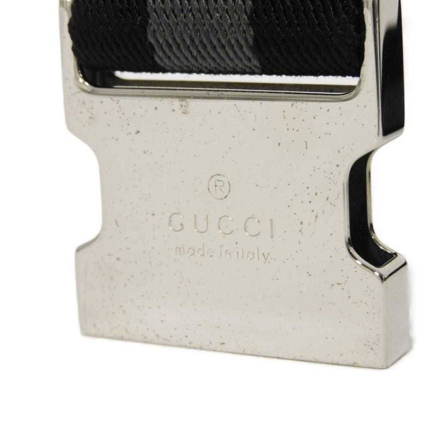Gucci Black Nylon Canvas Leather Shoulder Bag Sling Bag ( )