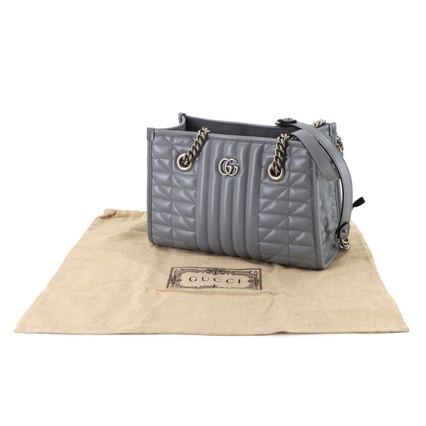 Gucci Gray Leather Tote Bag ( )