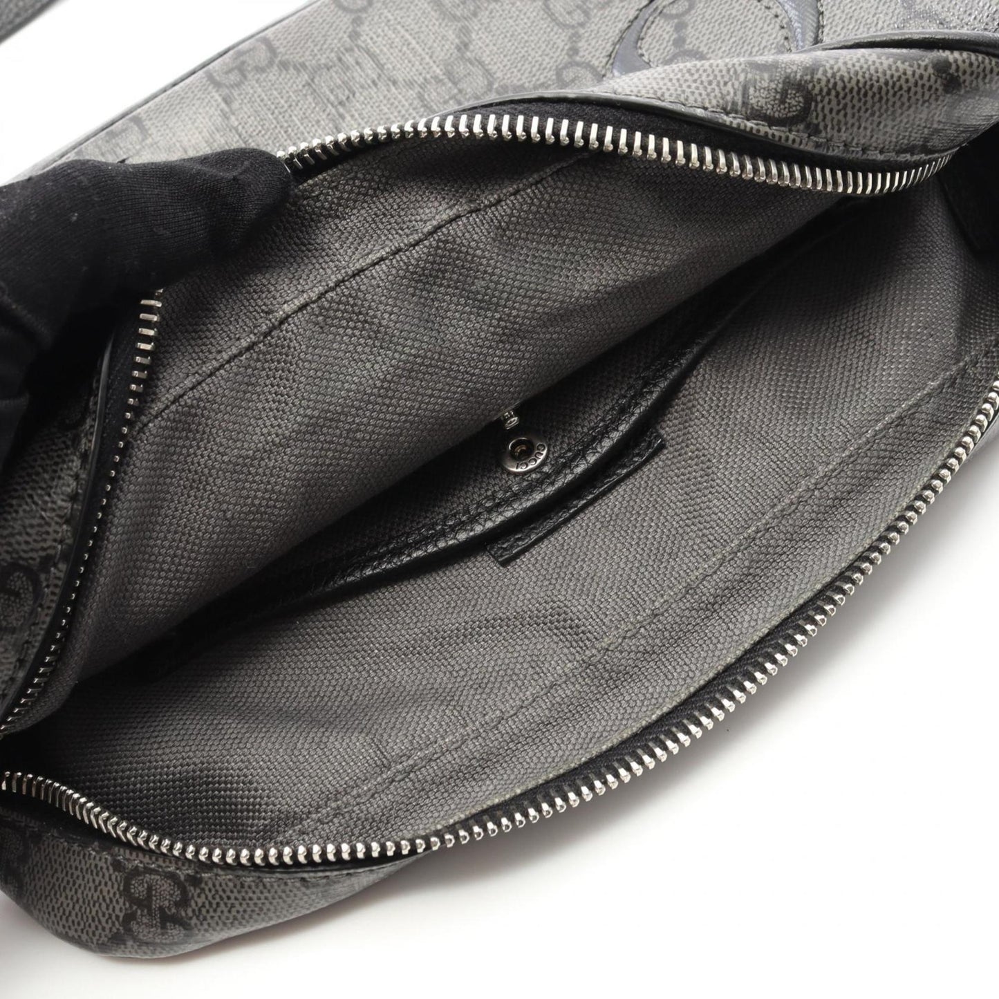 Gucci Black Gray Gg Supreme Shoulder Bag ( )