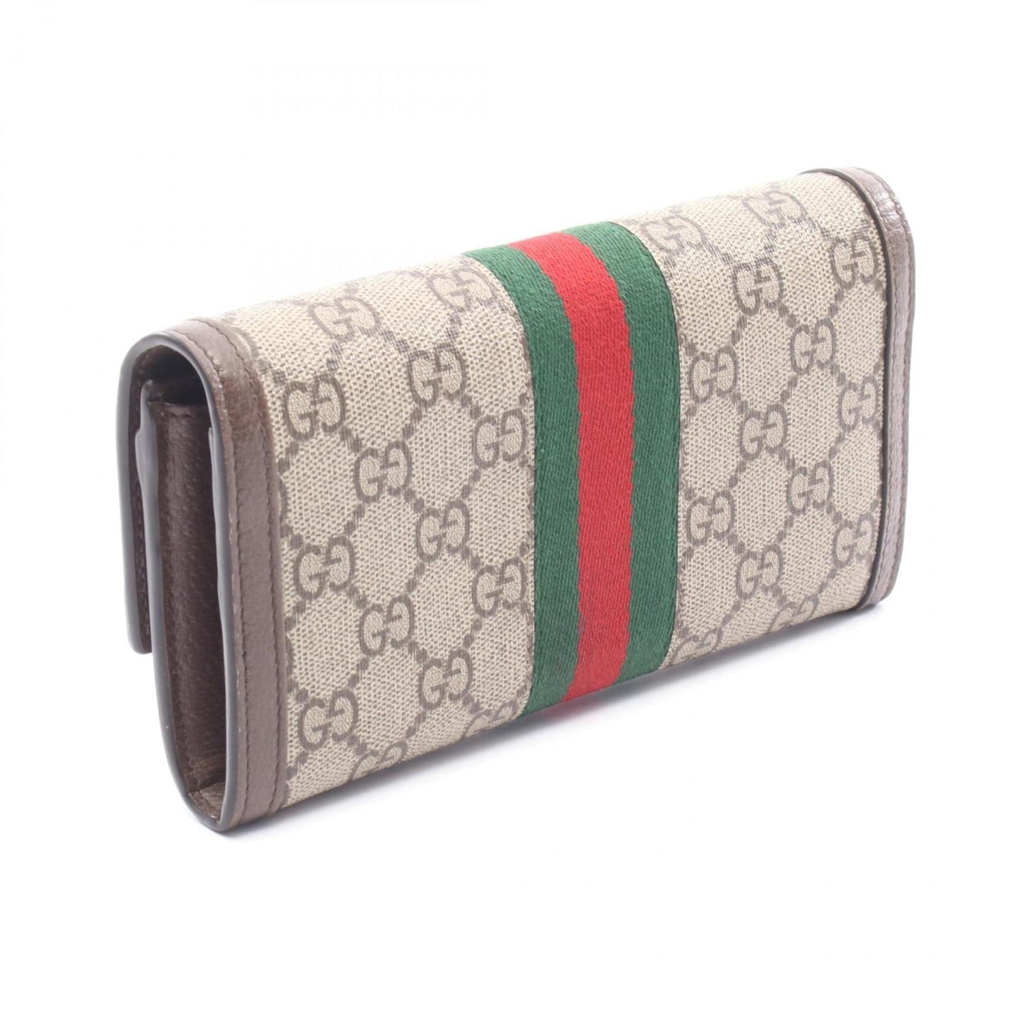 Gucci Beige Brown Multi-Color Gg Supreme Leather Long Wallet (Bi-Fold) ( )