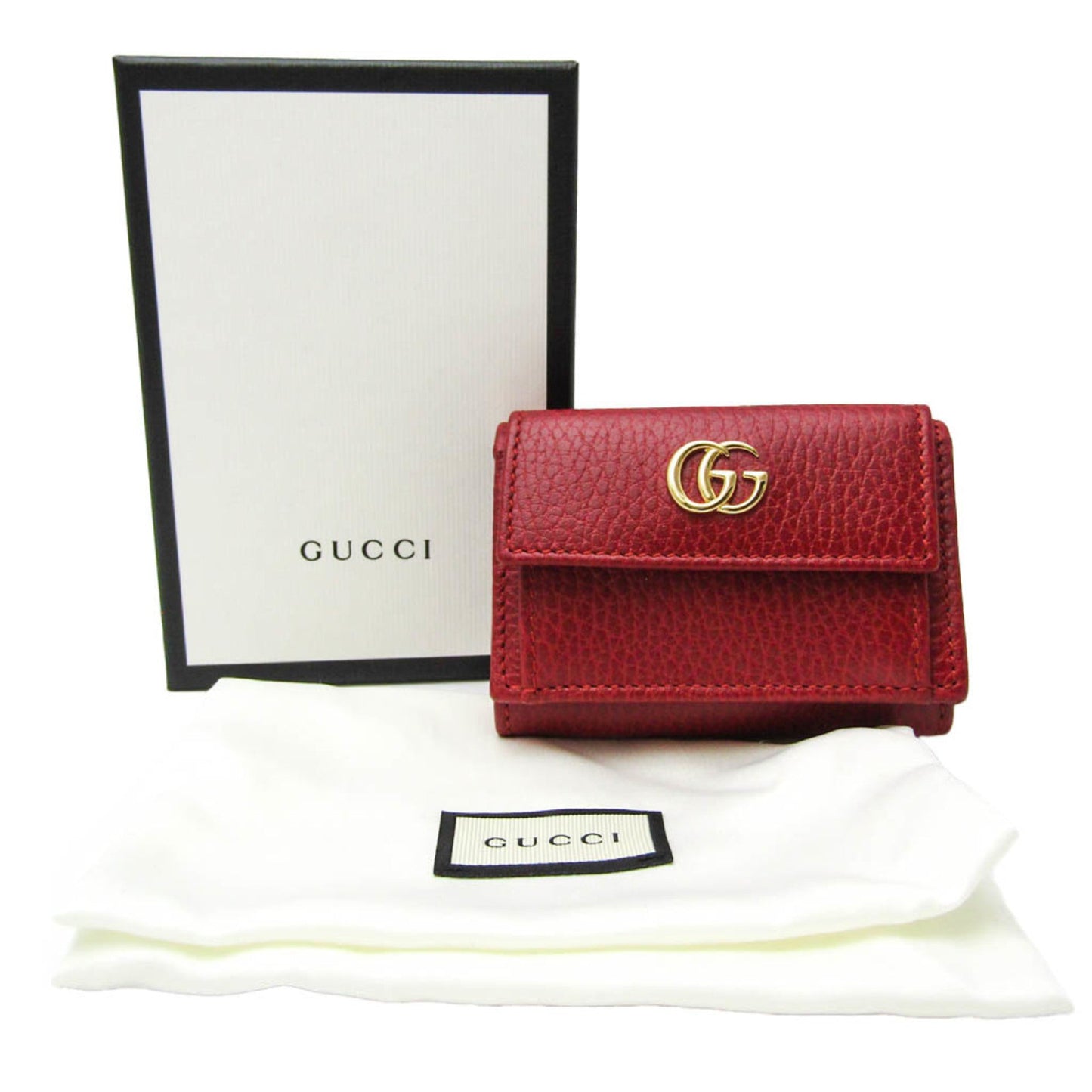 Gucci Red Color Leather Wallet (Tri-Fold) ( )
