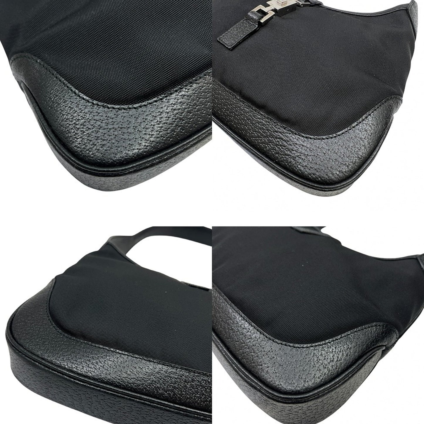 Gucci Black Canvas Leather Handbag ( )
