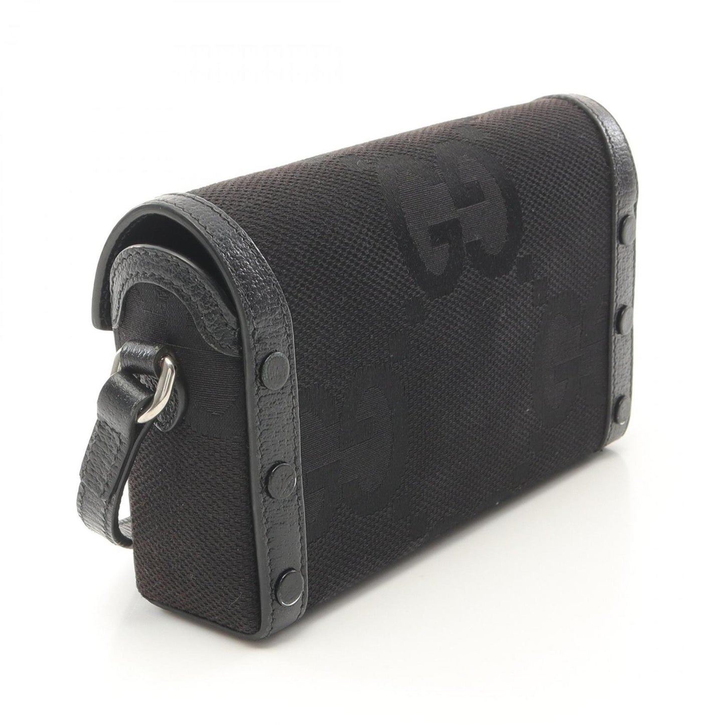 Gucci Black Canvas Leather Shoulder Bag ( )