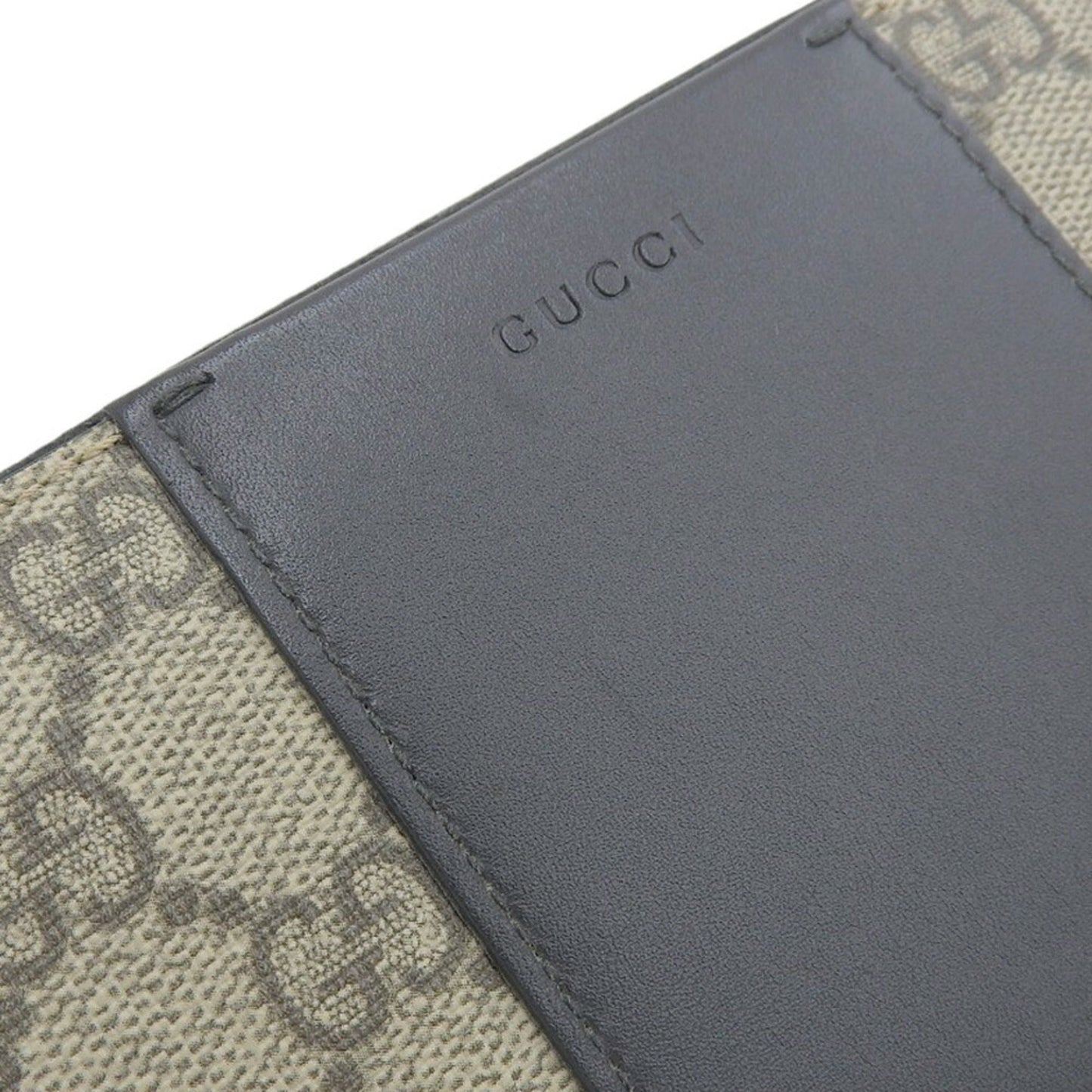 Gucci Beige Black Gg Supreme Long Wallet (Bi-Fold) ( )